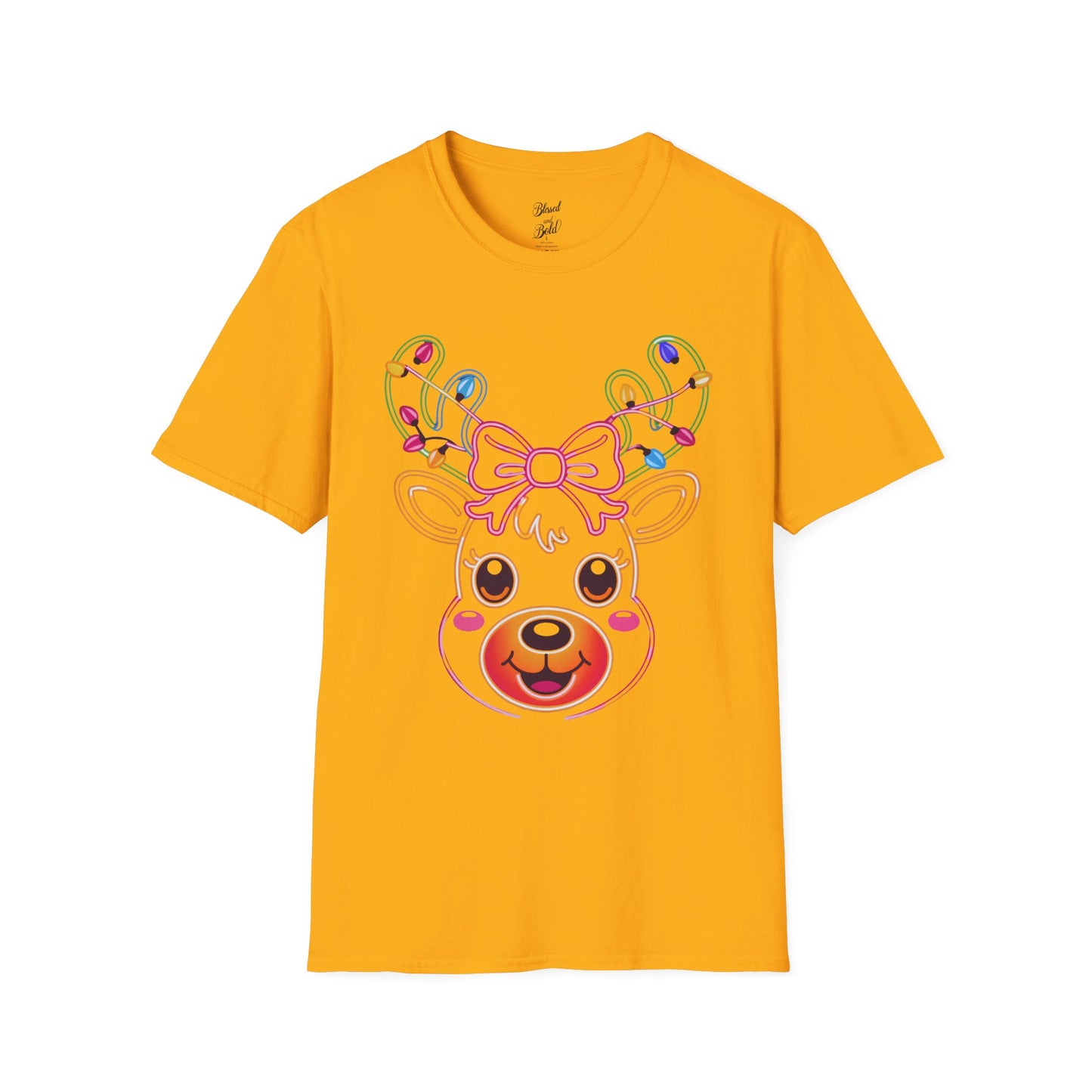 T-Shirt - Neon Noel Reindeer Design
