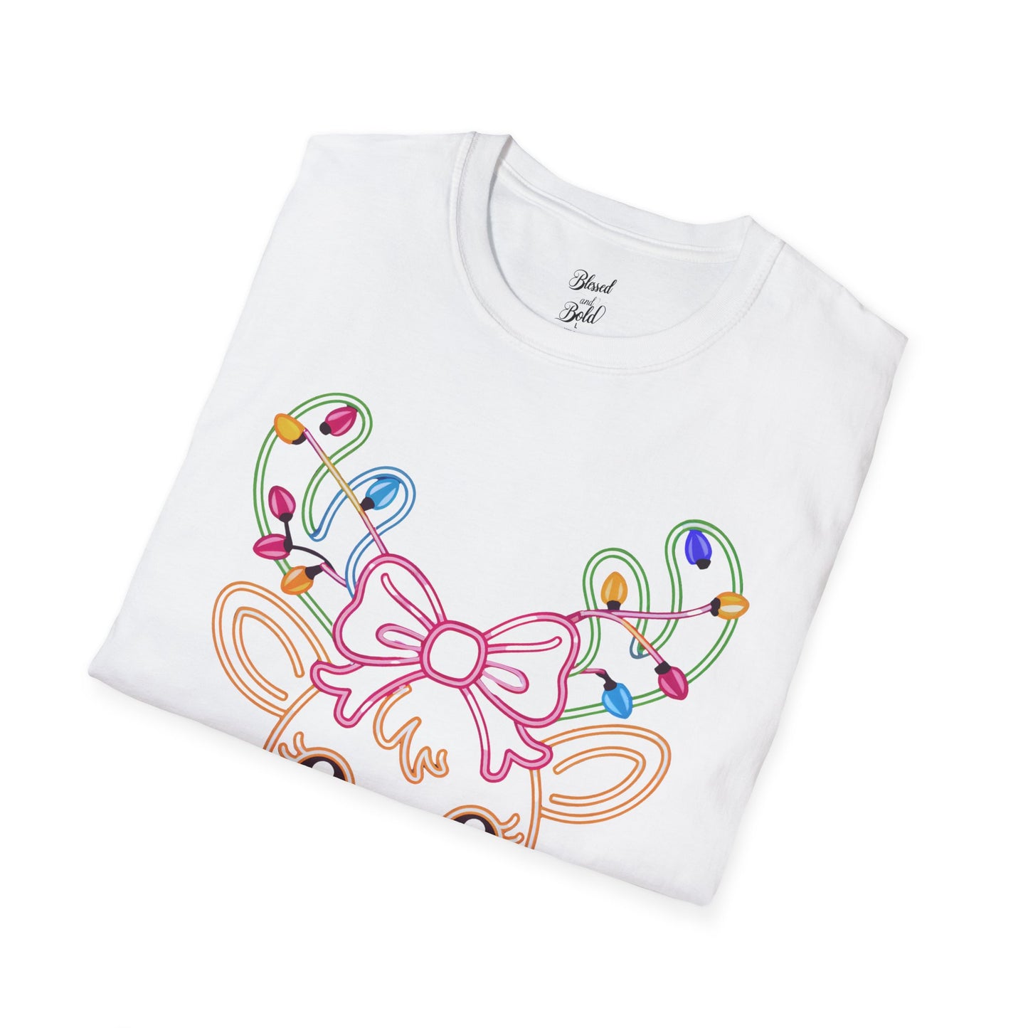 T-Shirt - Neon Noel Reindeer Design