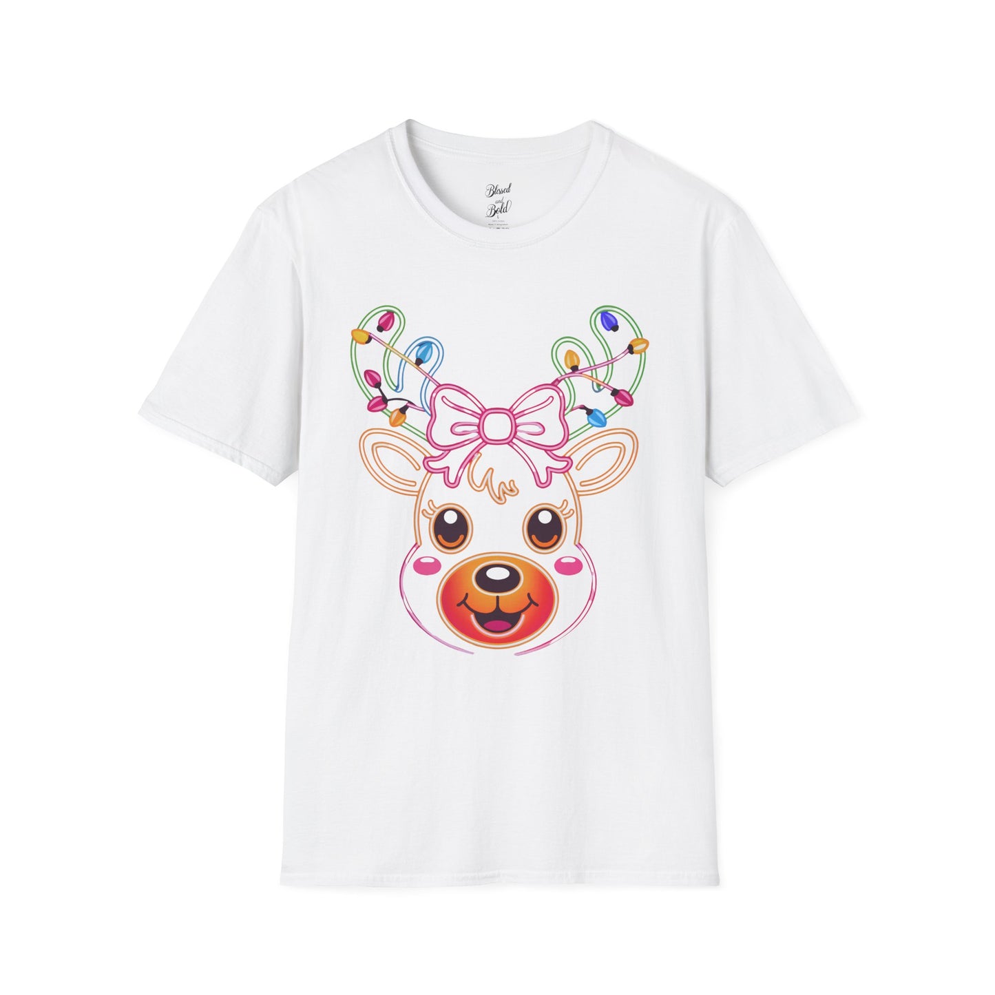 T-Shirt - Neon Noel Reindeer Design