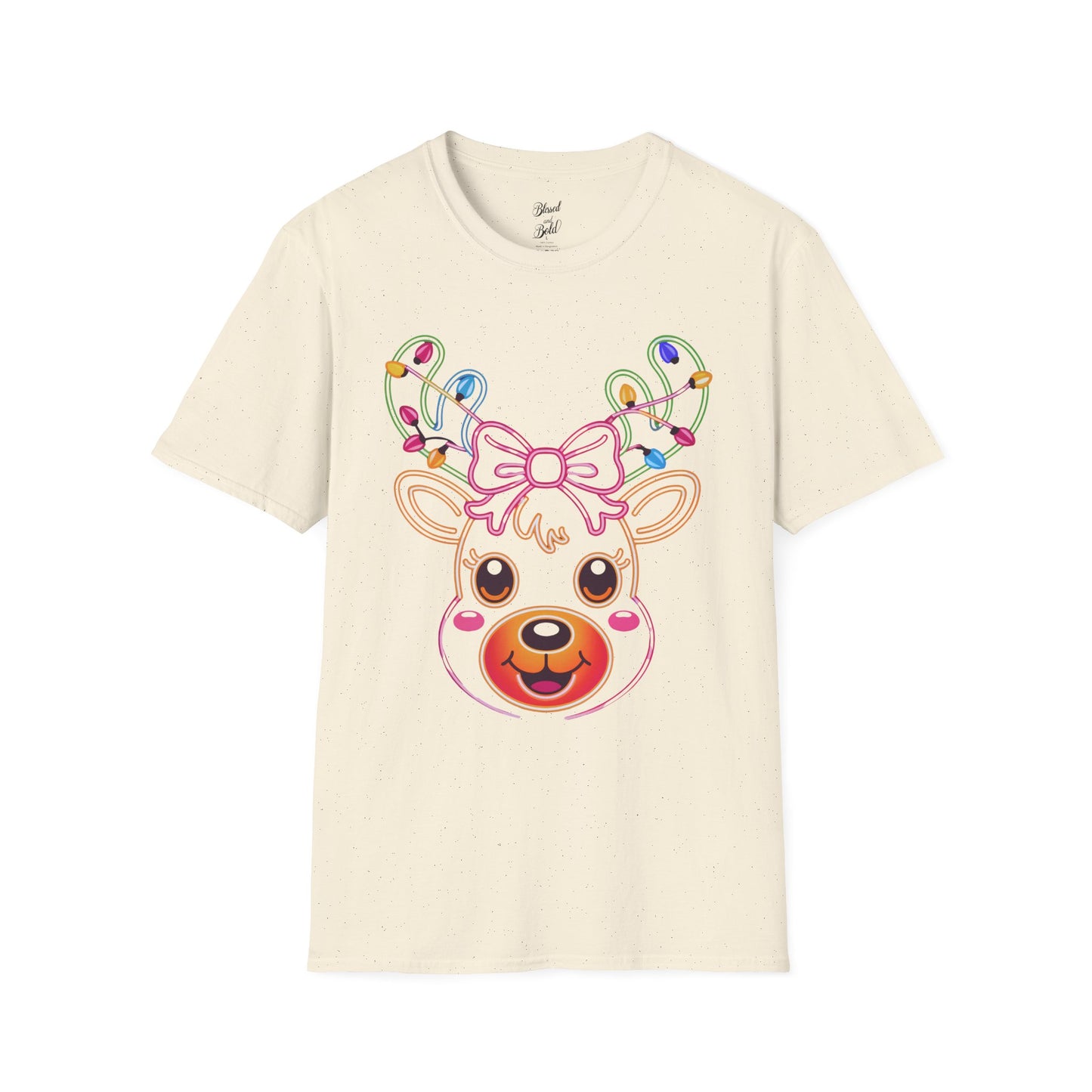 T-Shirt - Neon Noel Reindeer Design