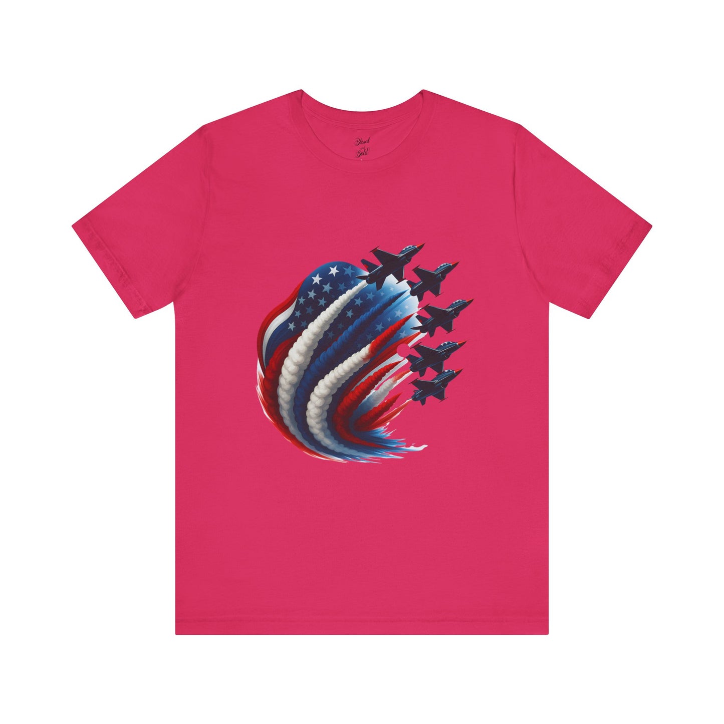 Short Sleeve Tee Wings of Freedom Airplane USA Patriotic Shirt