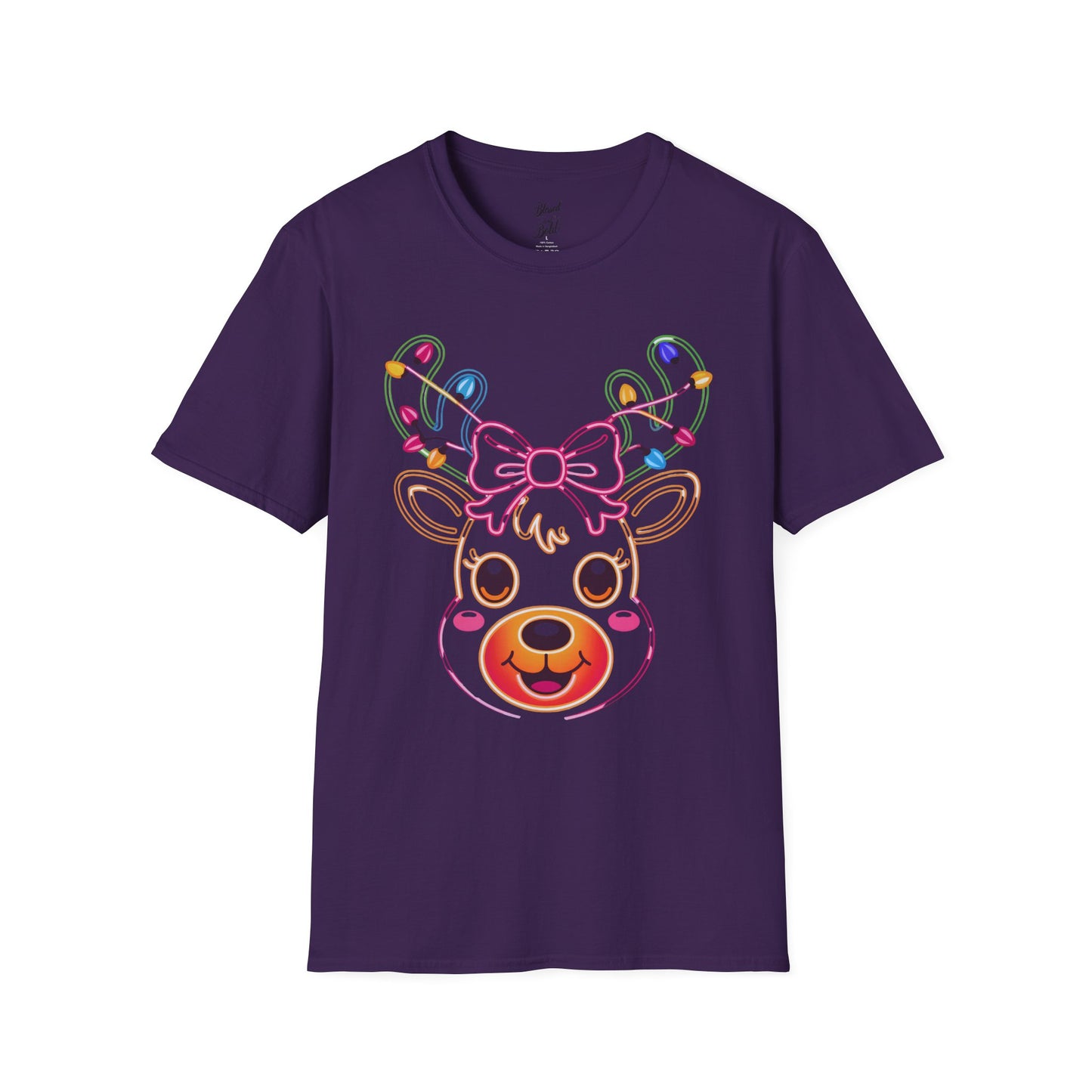 T-Shirt - Neon Noel Reindeer Design