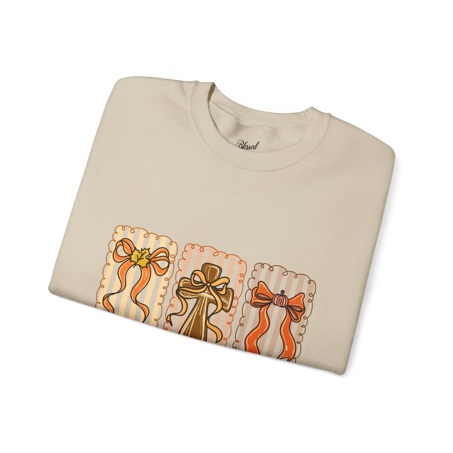 Christian Fall Sweatshirt - Fall for Jesus He Never Leaves