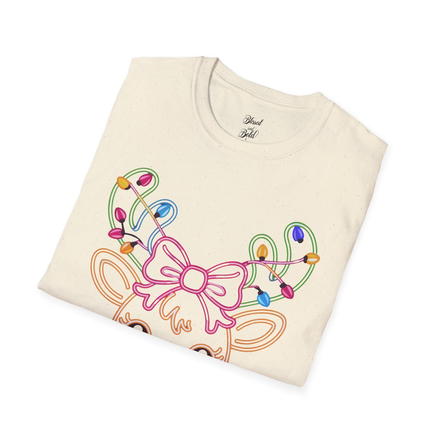 T-Shirt - Neon Noel Reindeer Design