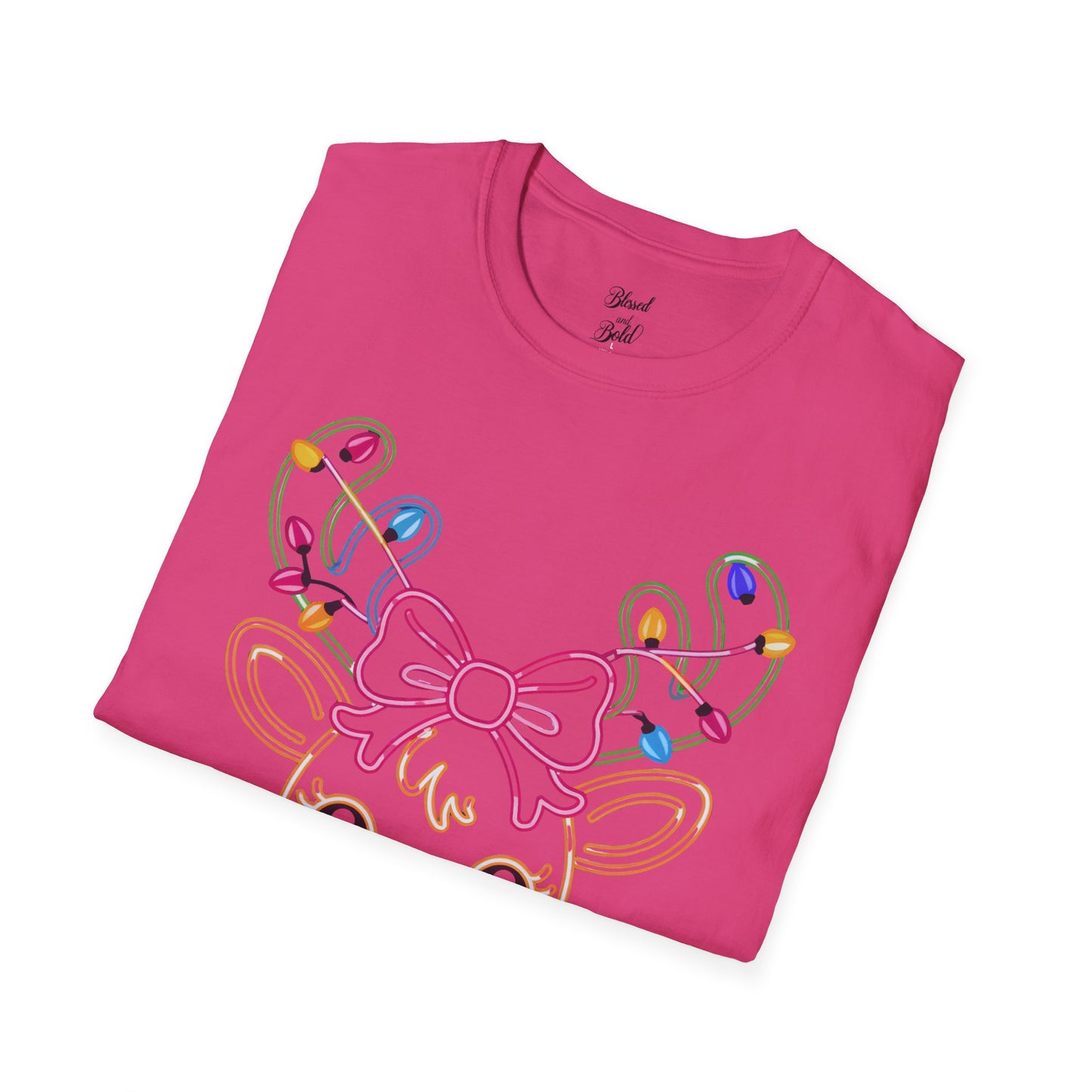 T-Shirt - Neon Noel Reindeer Design