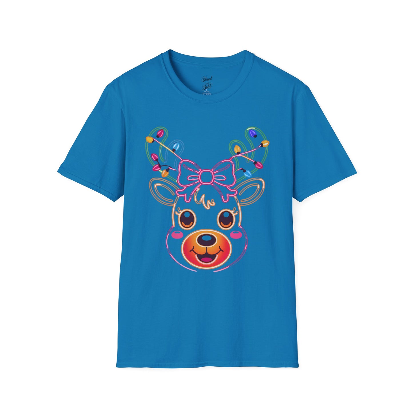 T-Shirt - Neon Noel Reindeer Design