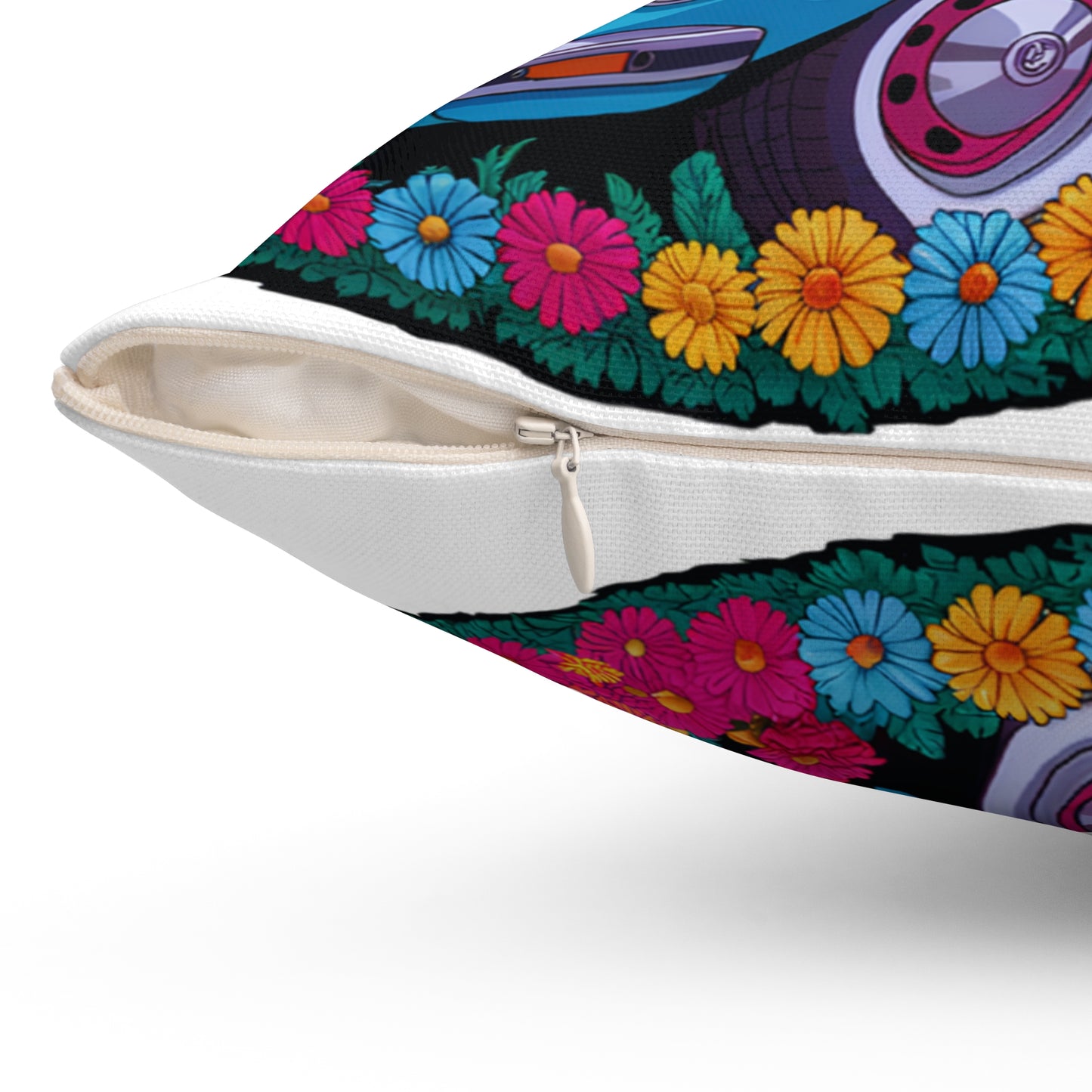 Square Pillow - Sunshine and Flowers Design
