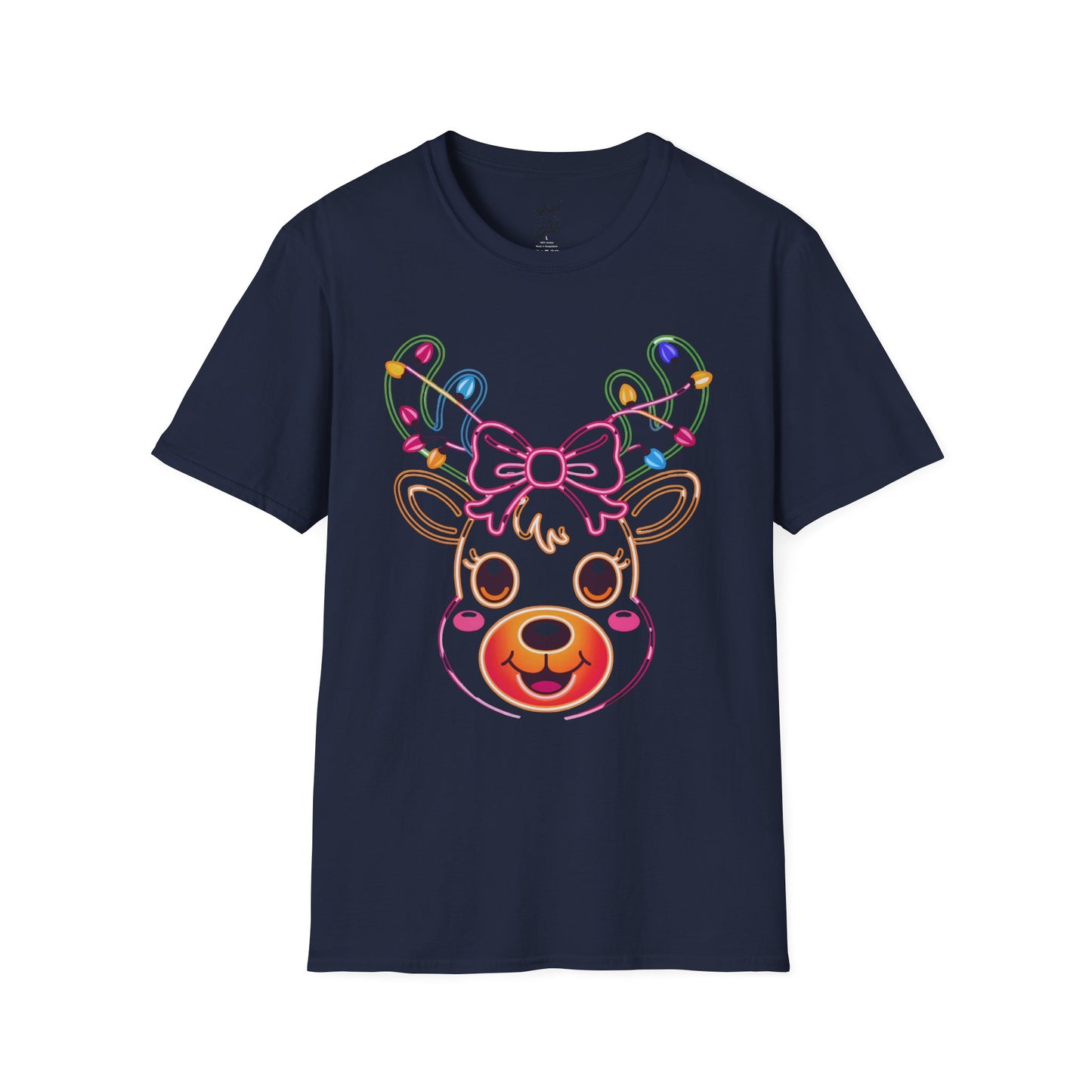 T-Shirt - Neon Noel Reindeer Design
