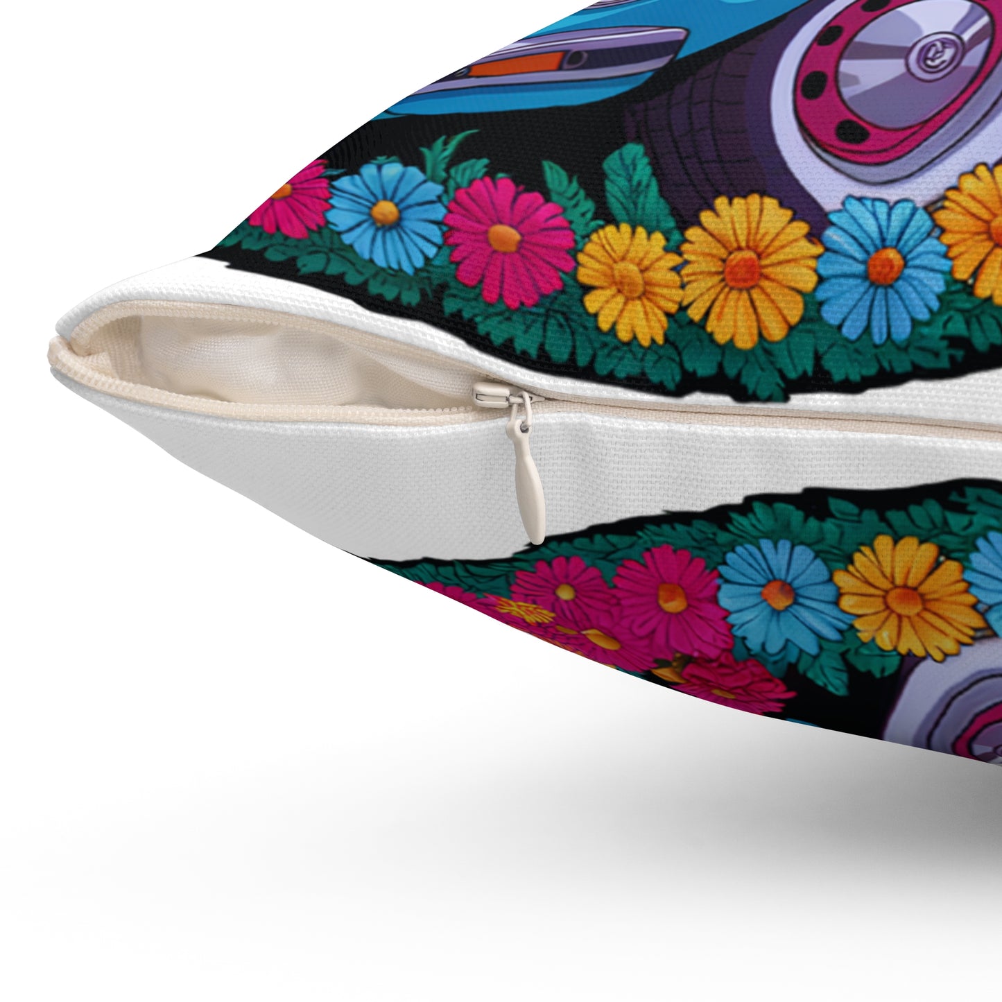 Square Pillow - Sunshine and Flowers Design
