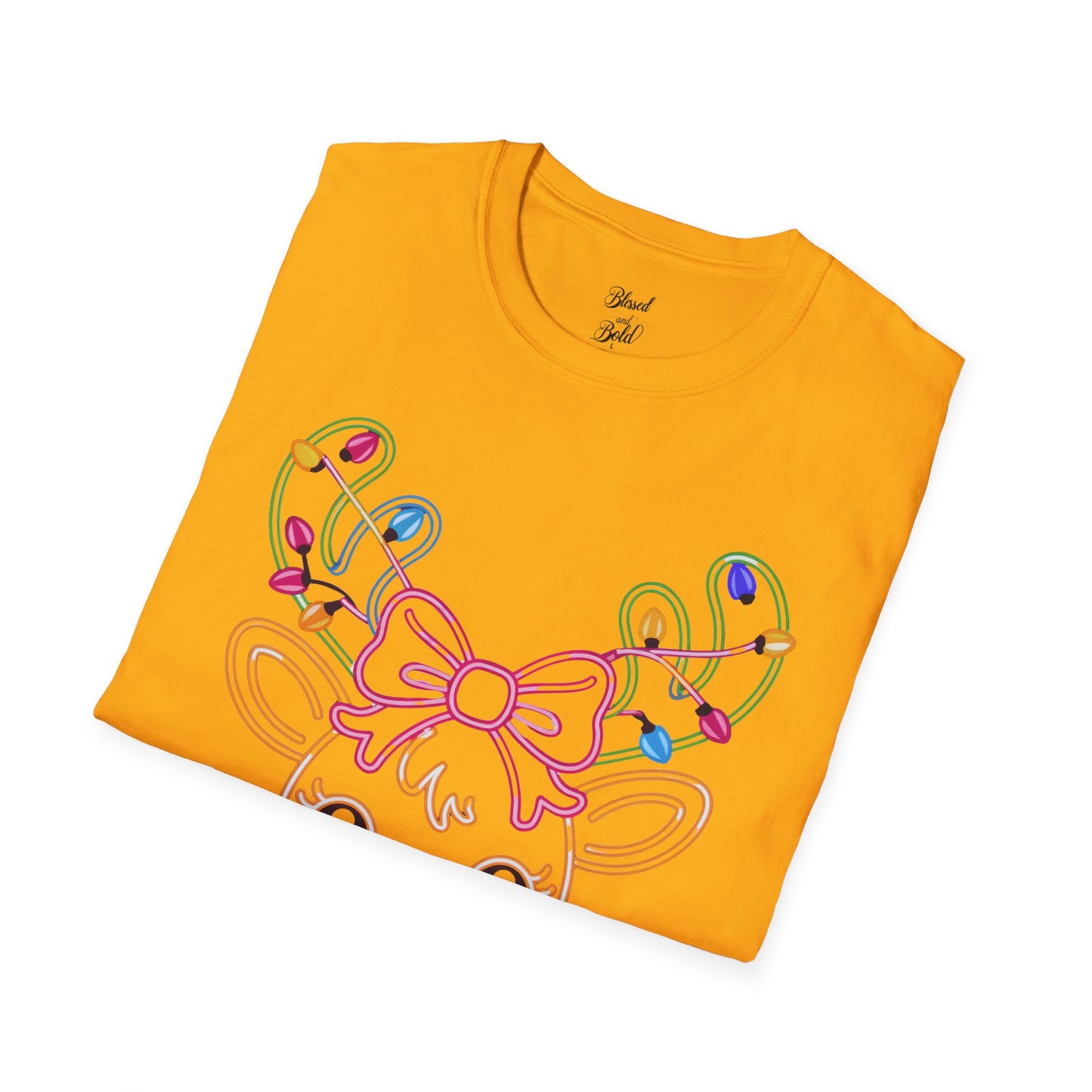 T-Shirt - Neon Noel Reindeer Design