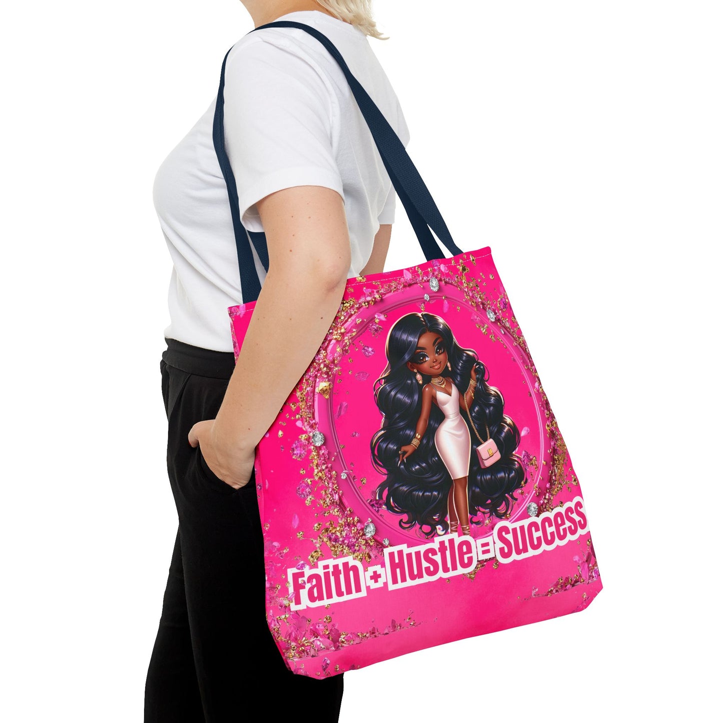 Faith Hustle Tote Bag - Inspirational Motivational Design