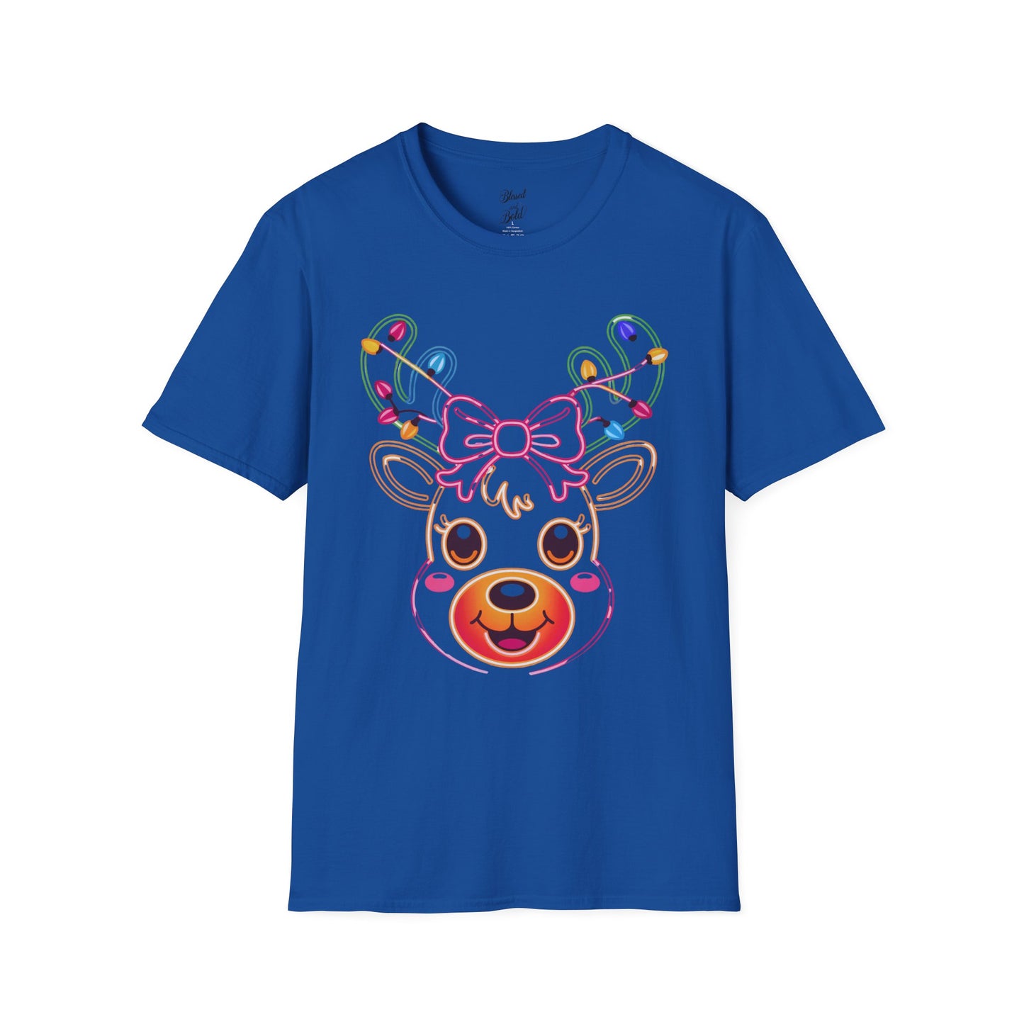 T-Shirt - Neon Noel Reindeer Design