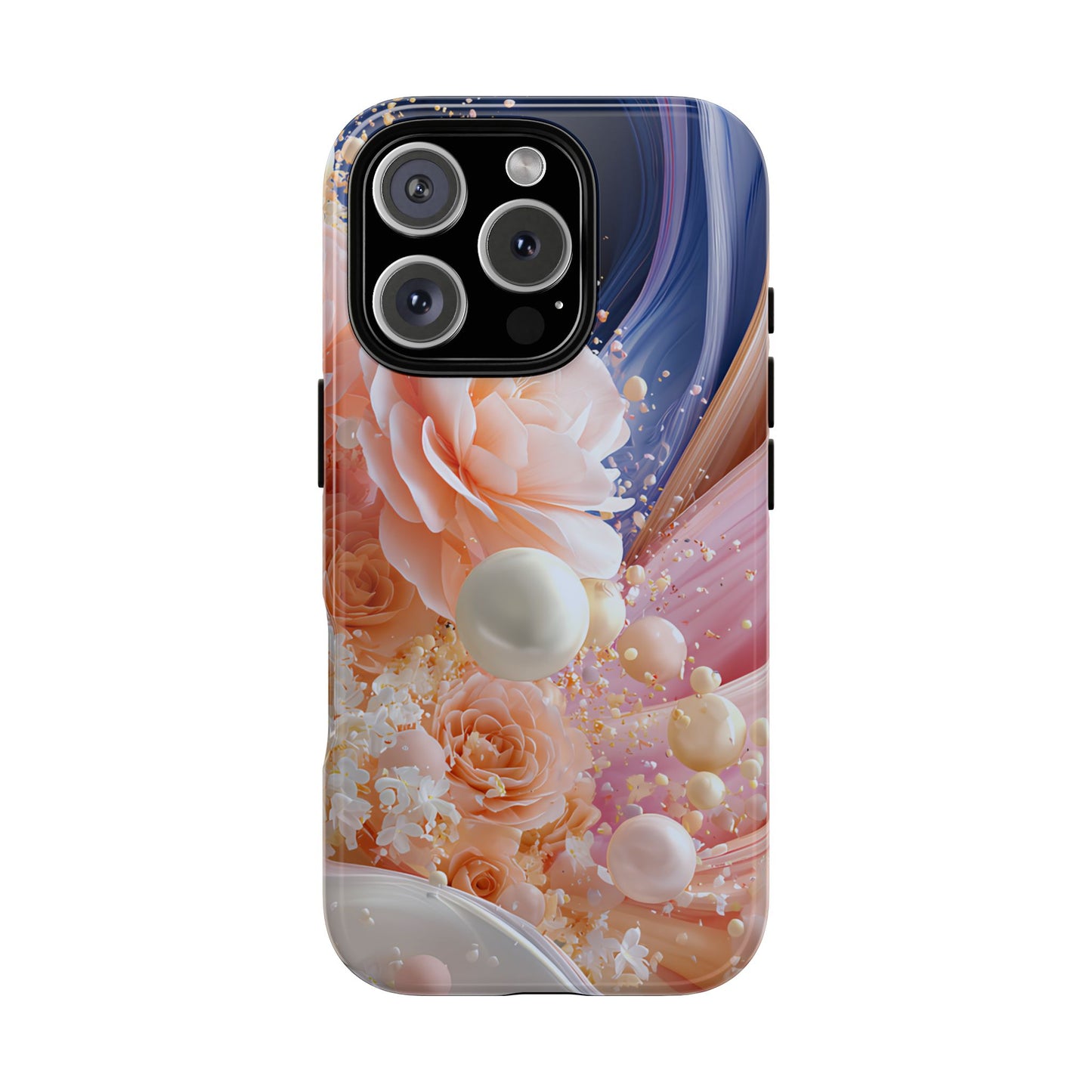 Phone Cases - Peach Pearl Elegance