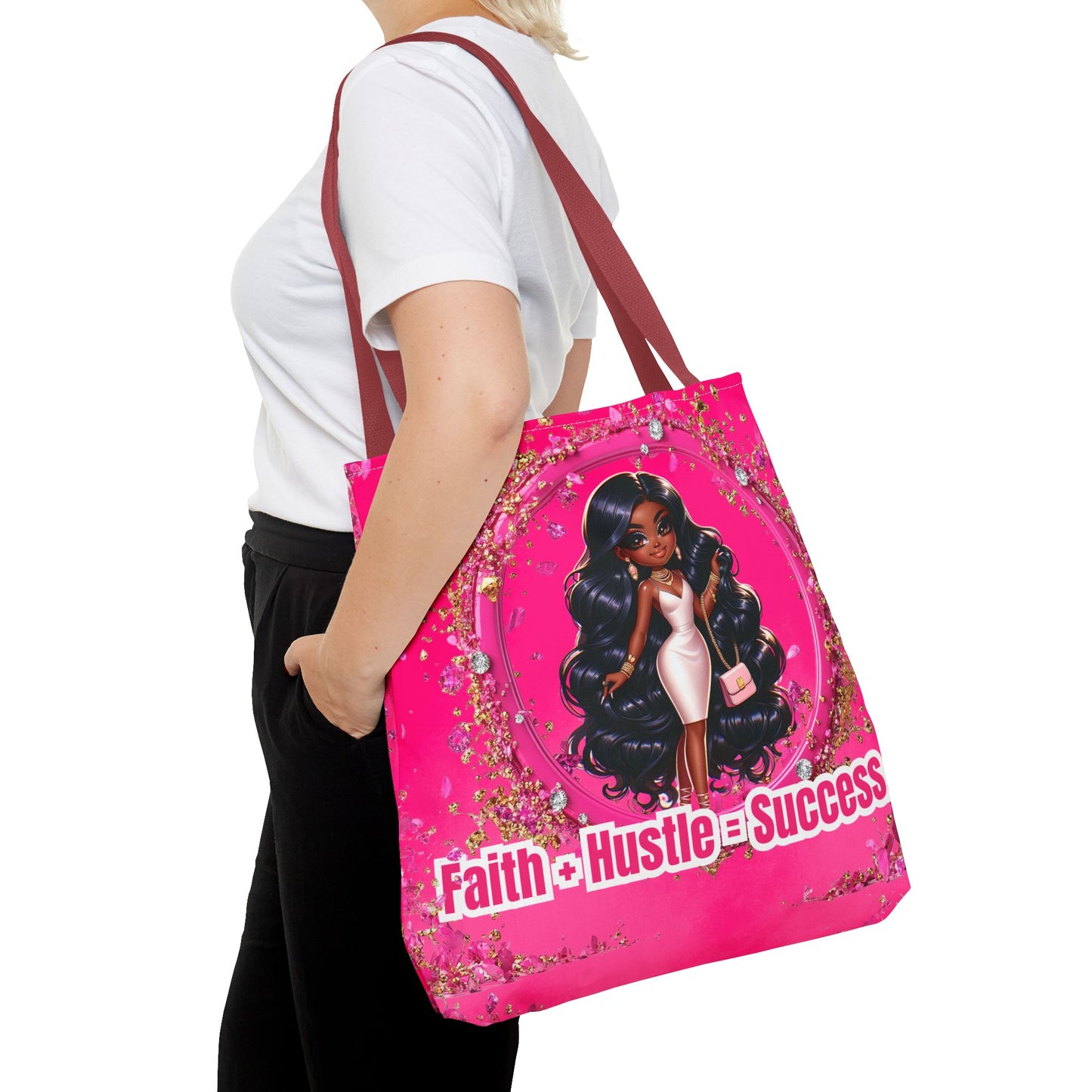 Faith Hustle Tote Bag - Inspirational Motivational Design