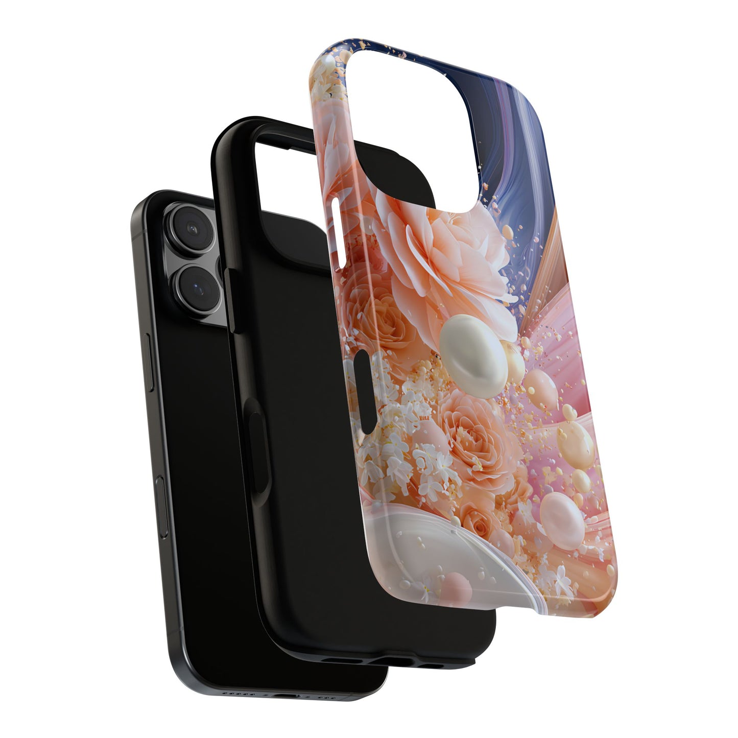 Phone Cases - Peach Pearl Elegance