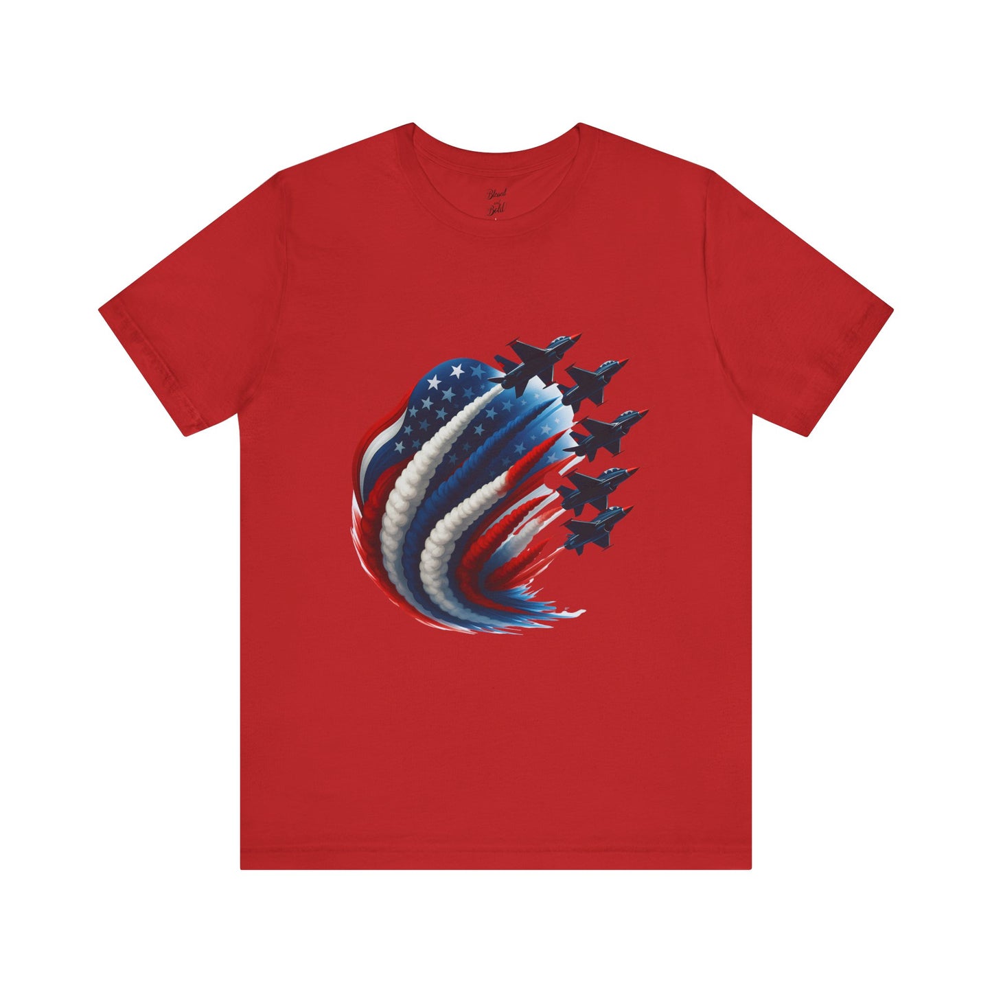 Short Sleeve Tee Wings of Freedom Airplane USA Patriotic Shirt