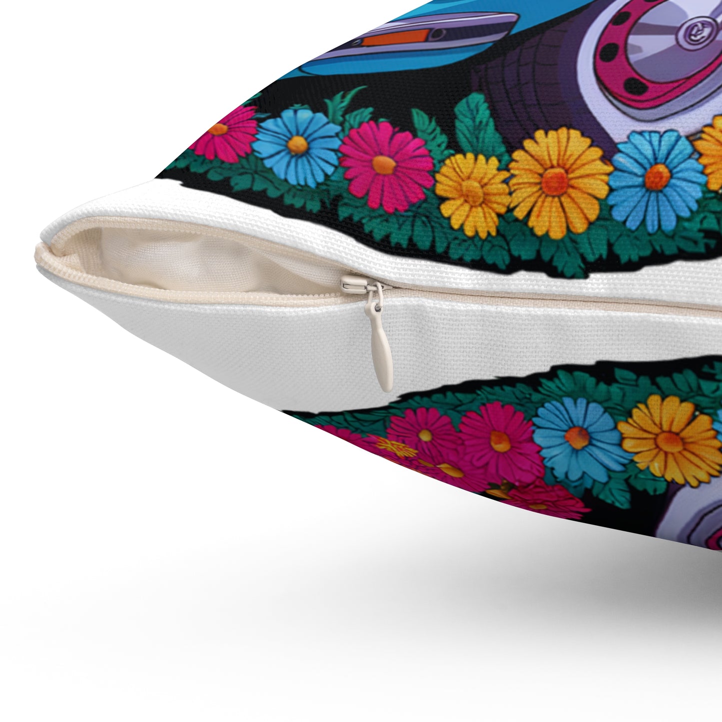 Square Pillow - Sunshine and Flowers Design