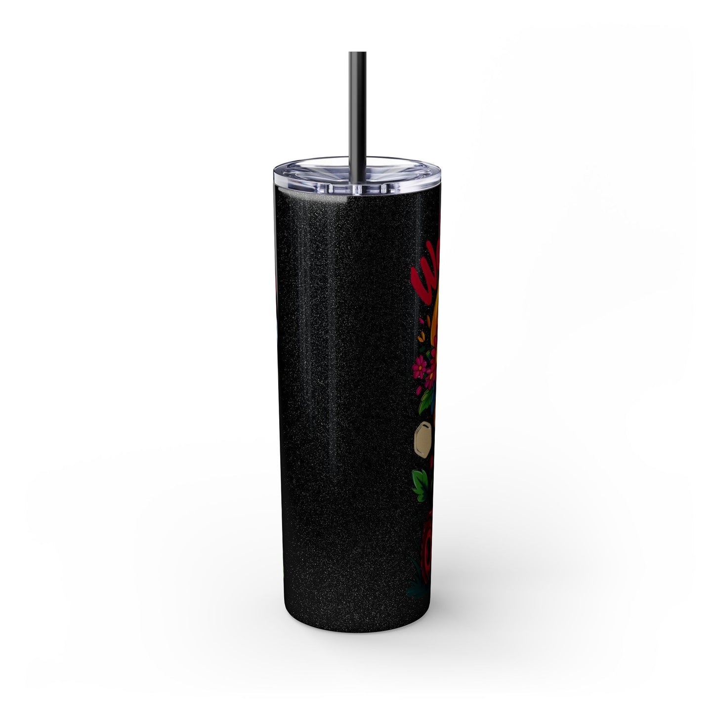 Tumbler Spring Vibes Skinny Tumbler 20oz with Straw