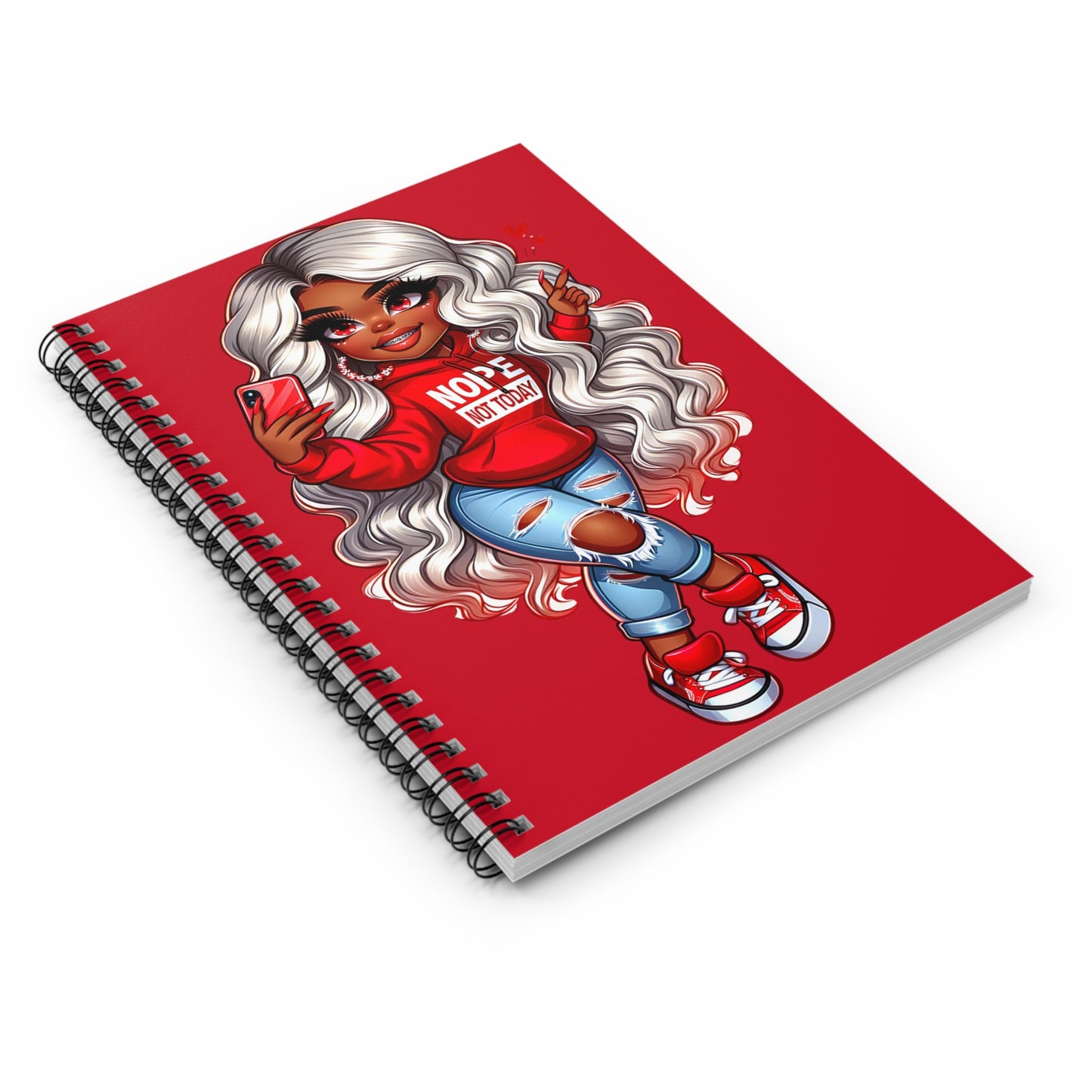 Spiral Notebook - Ruled Line - NOPE NOT TODAY