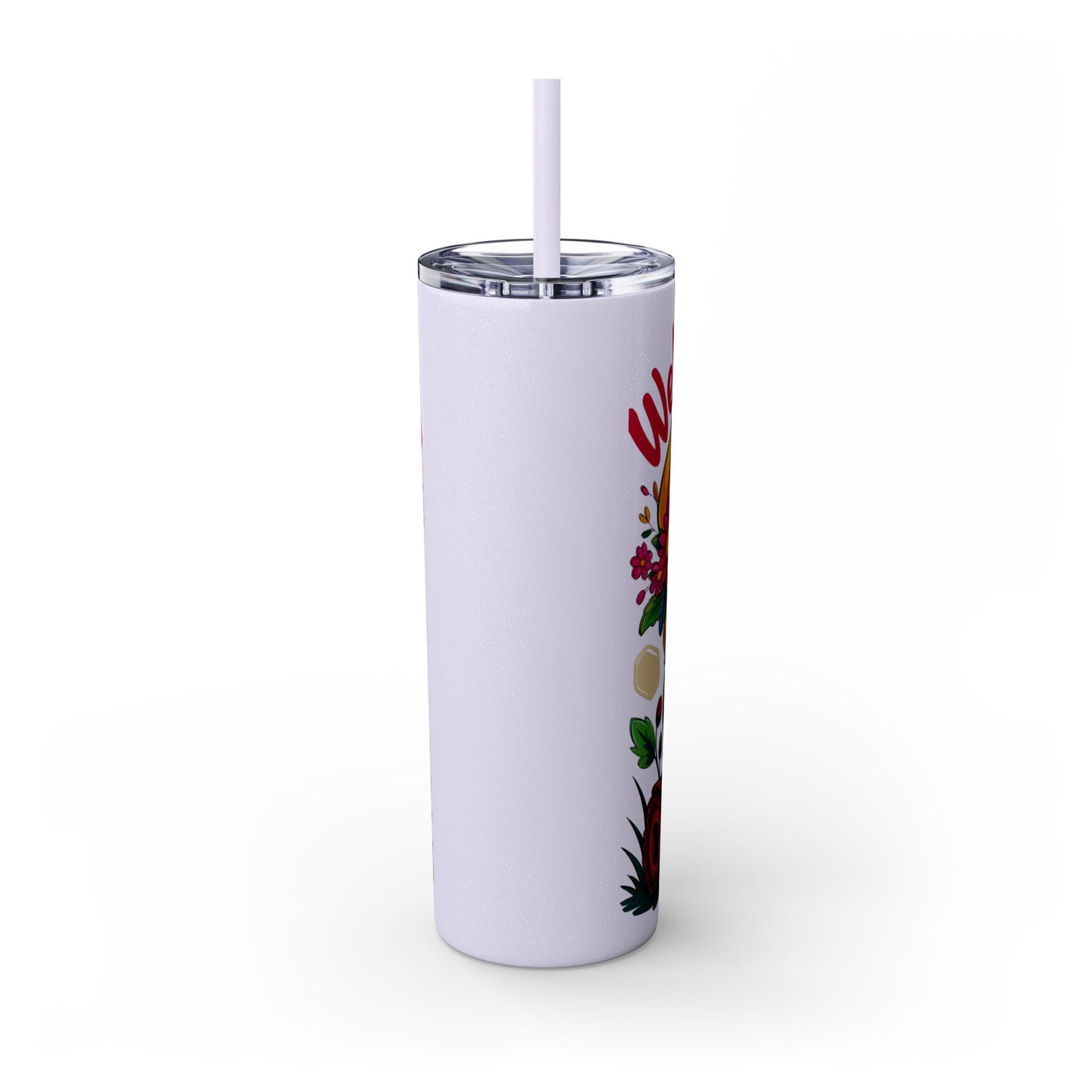 Tumbler Spring Vibes Skinny Tumbler 20oz with Straw