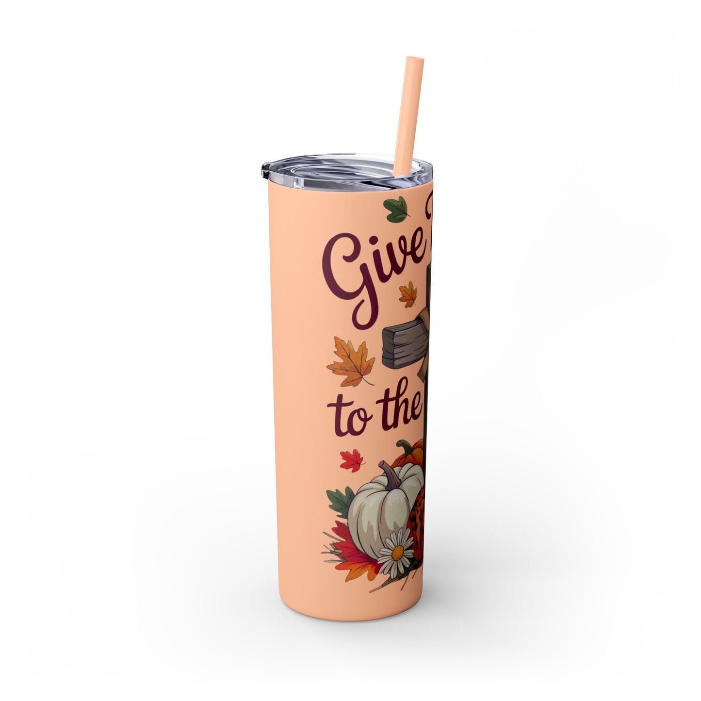 Tumbler with Straw, 20oz - Give Thanks To The Lord Psalms 136:1