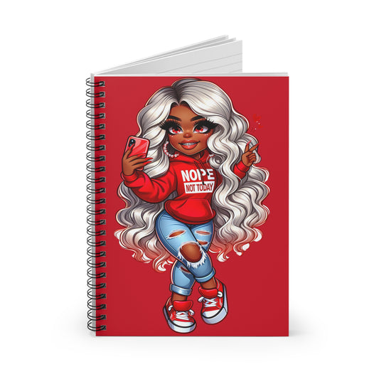 Spiral Notebook - Ruled Line - NOPE NOT TODAY