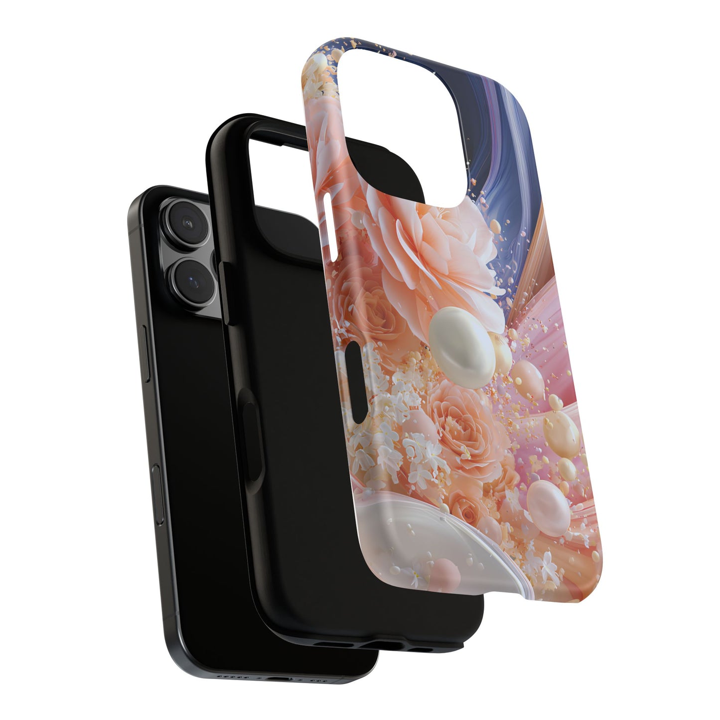Phone Cases - Peach Pearl Elegance