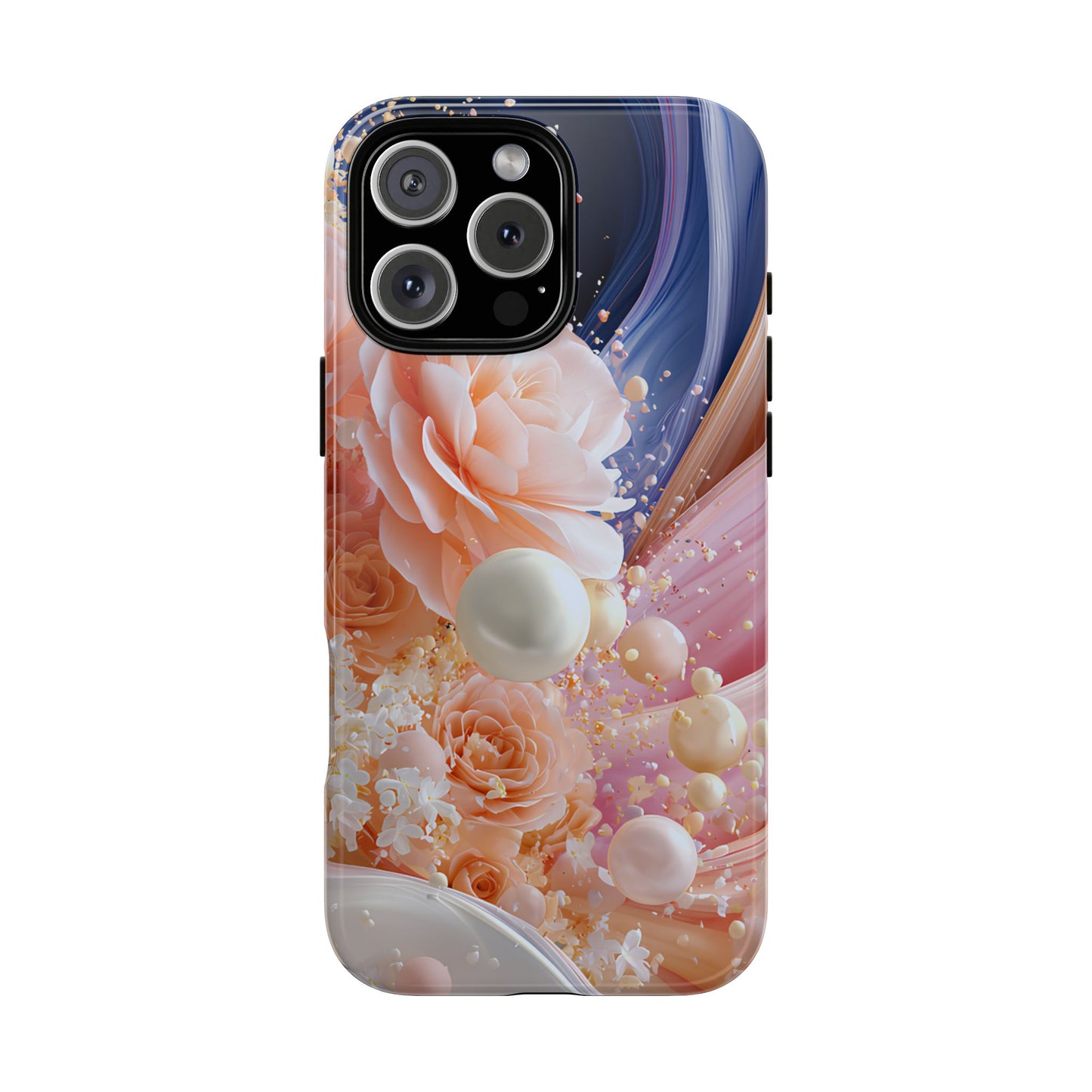 Phone Cases - Peach Pearl Elegance
