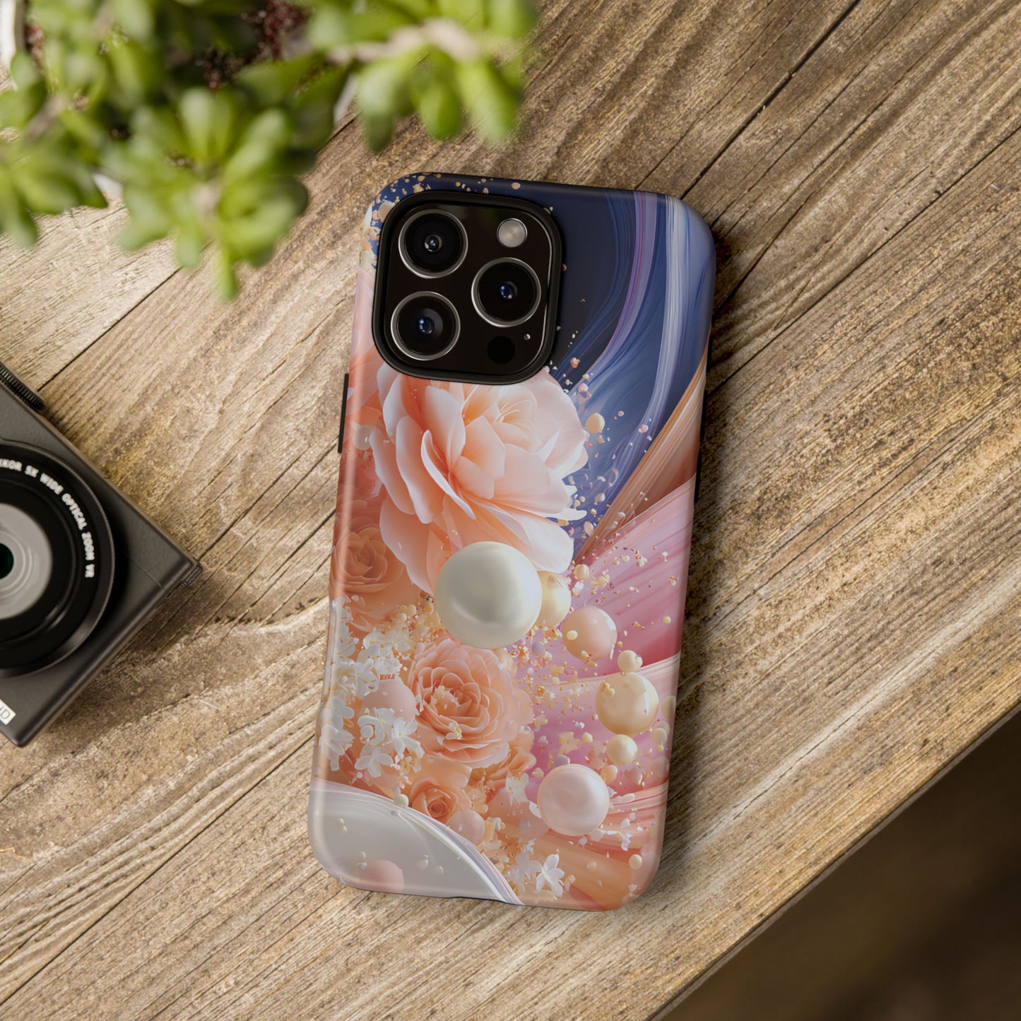 Phone Cases - Peach Pearl Elegance