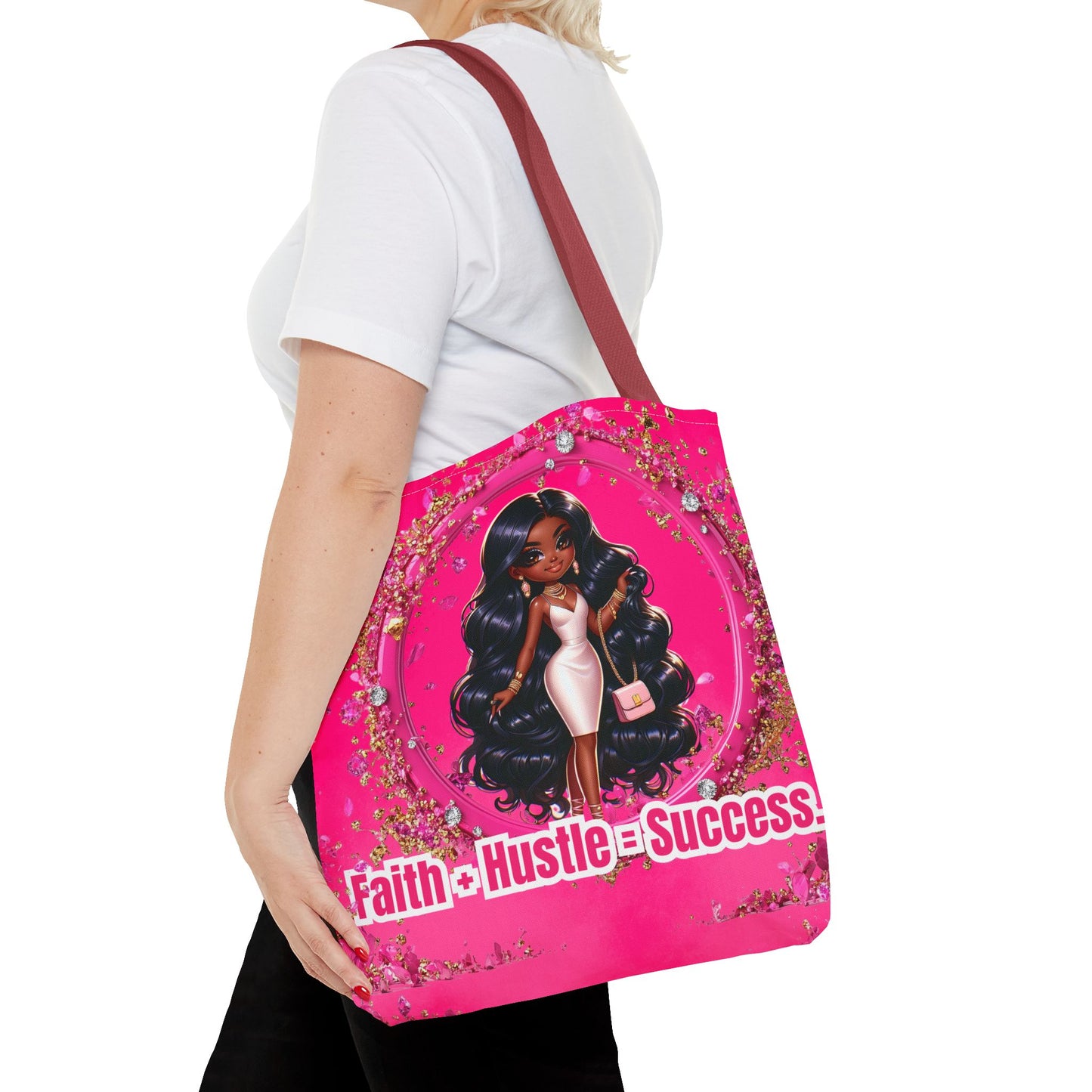 Faith Hustle Tote Bag - Inspirational Motivational Design