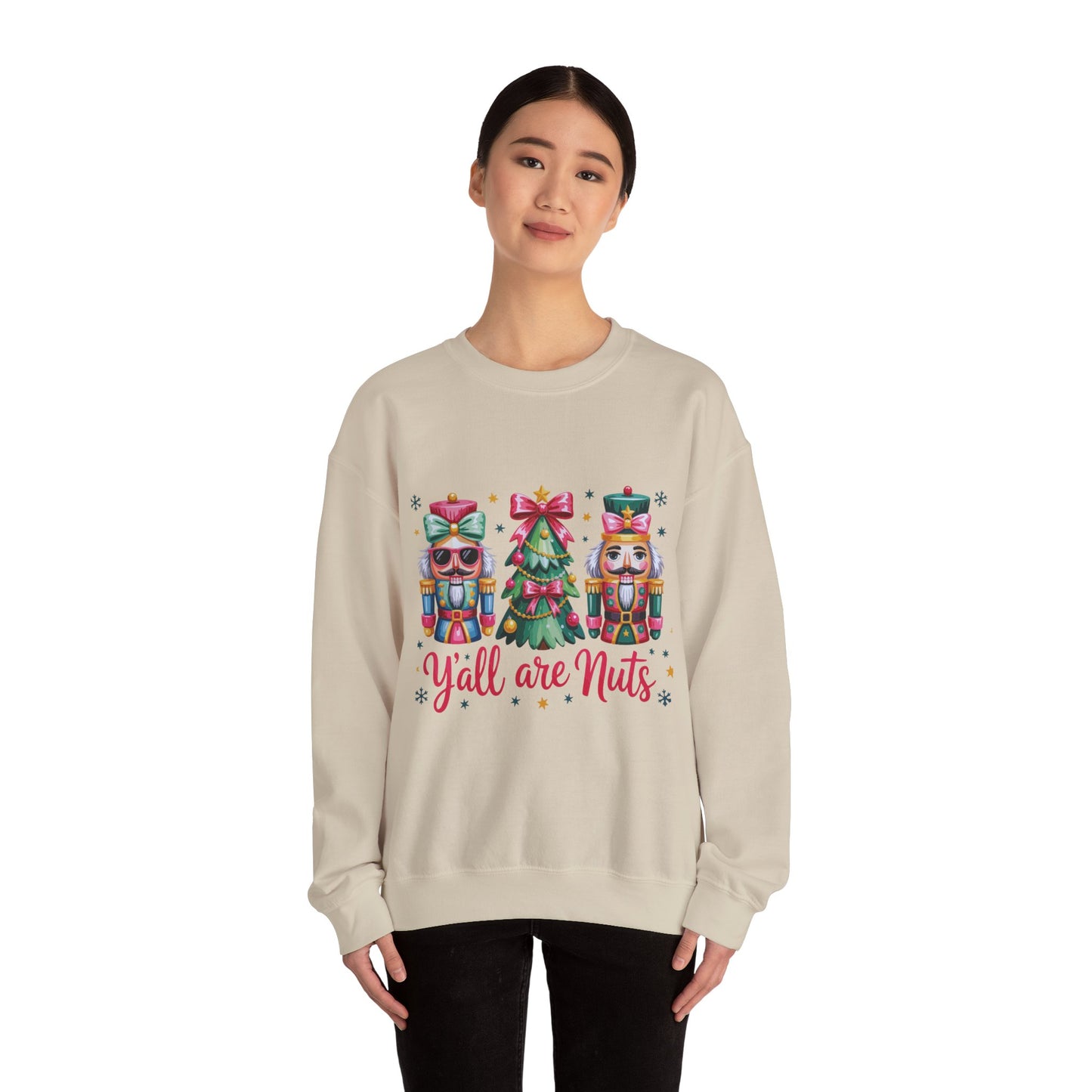 Sweatshirt - 'Y'all Are Nuts' Funny Unisex Crewneck Sweatshirt