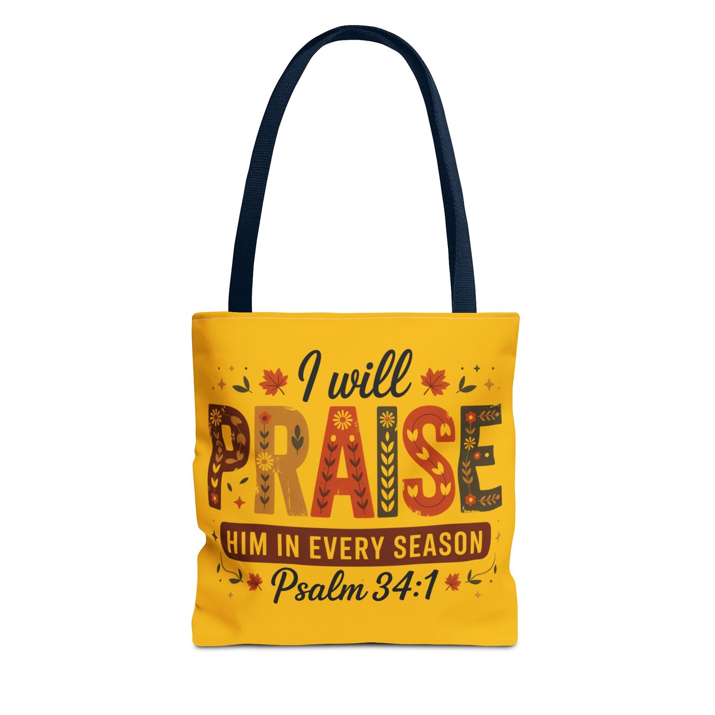 Tote Bag - Autumn Praise Collection - Psalm 34:1