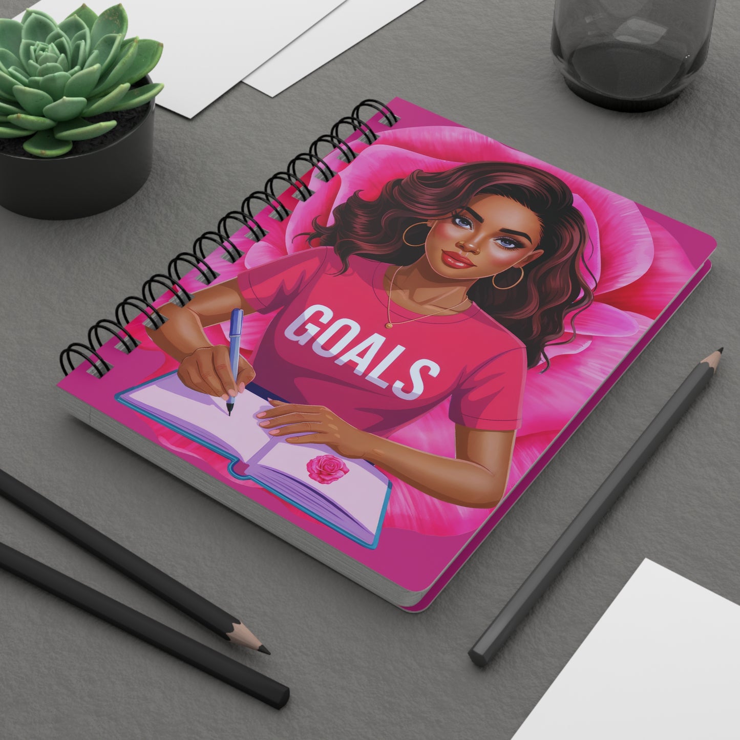 Goals Spiral Bound Journal - Inspirational Motivational Notebook