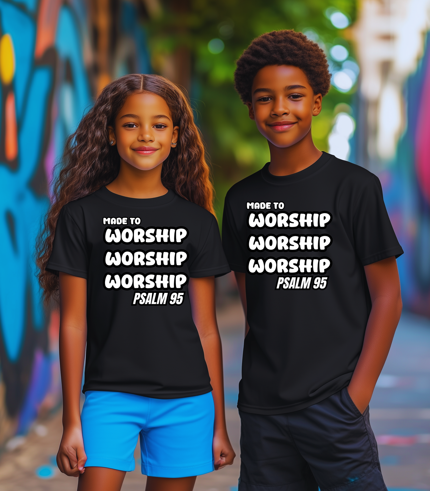 Kids Tee - MADE TO WORSHIP, PSALM 95