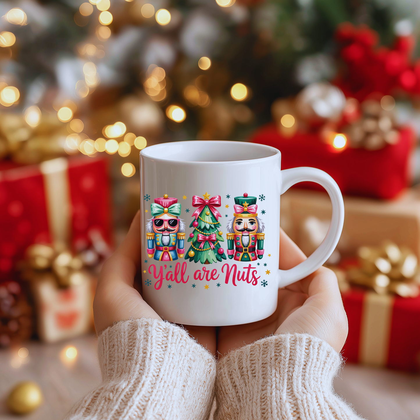 Mug - 'y'all are nuts' Funny Ceramic Coffee Cup (11oz, 15oz)