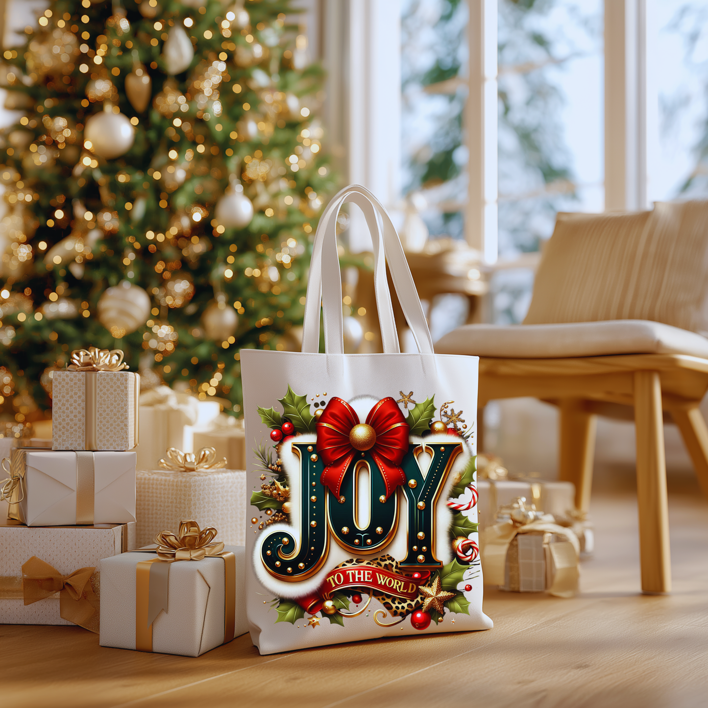 Tote Bag - Joy to the World Holiday Carryall