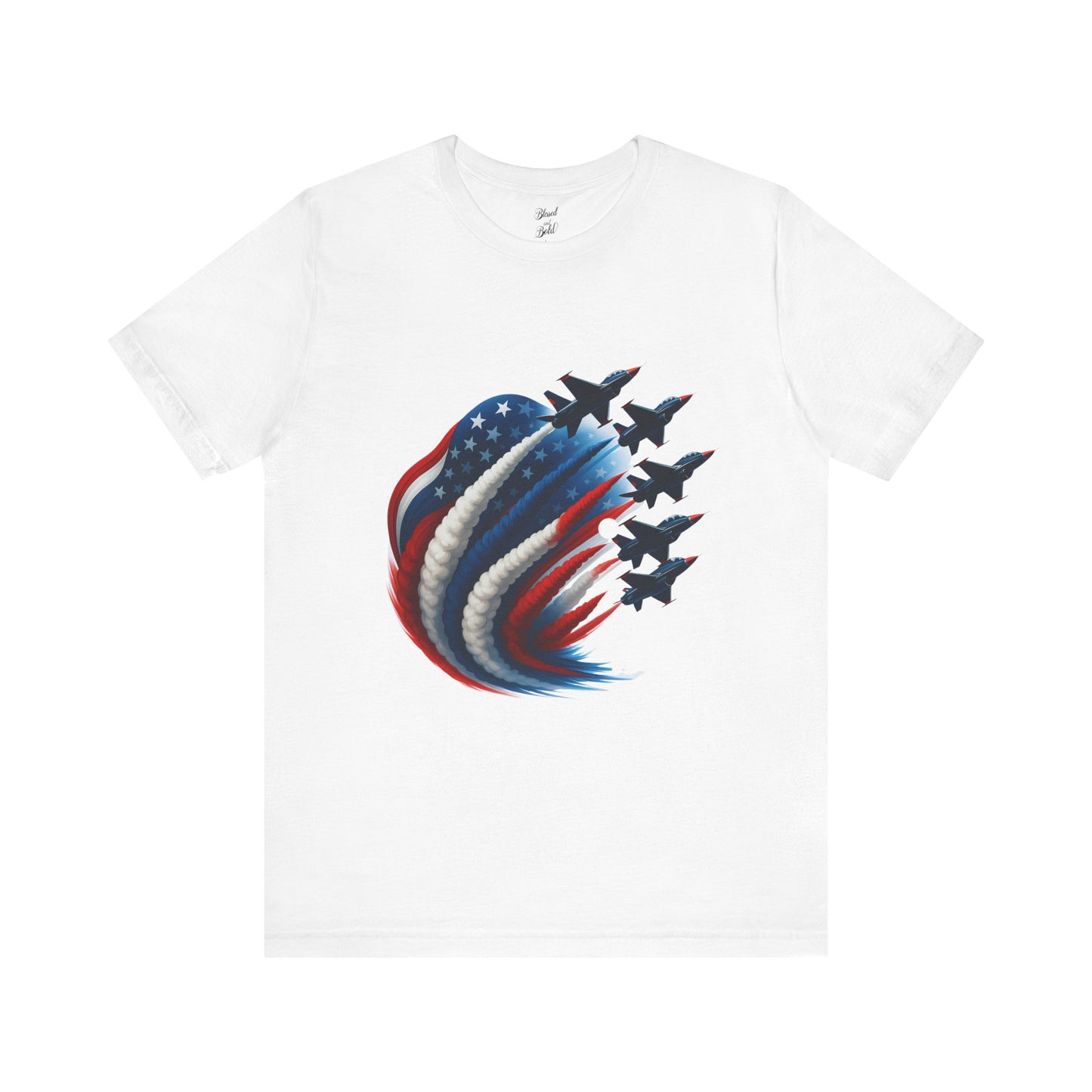 Short Sleeve Tee Wings of Freedom Airplane USA Patriotic Shirt
