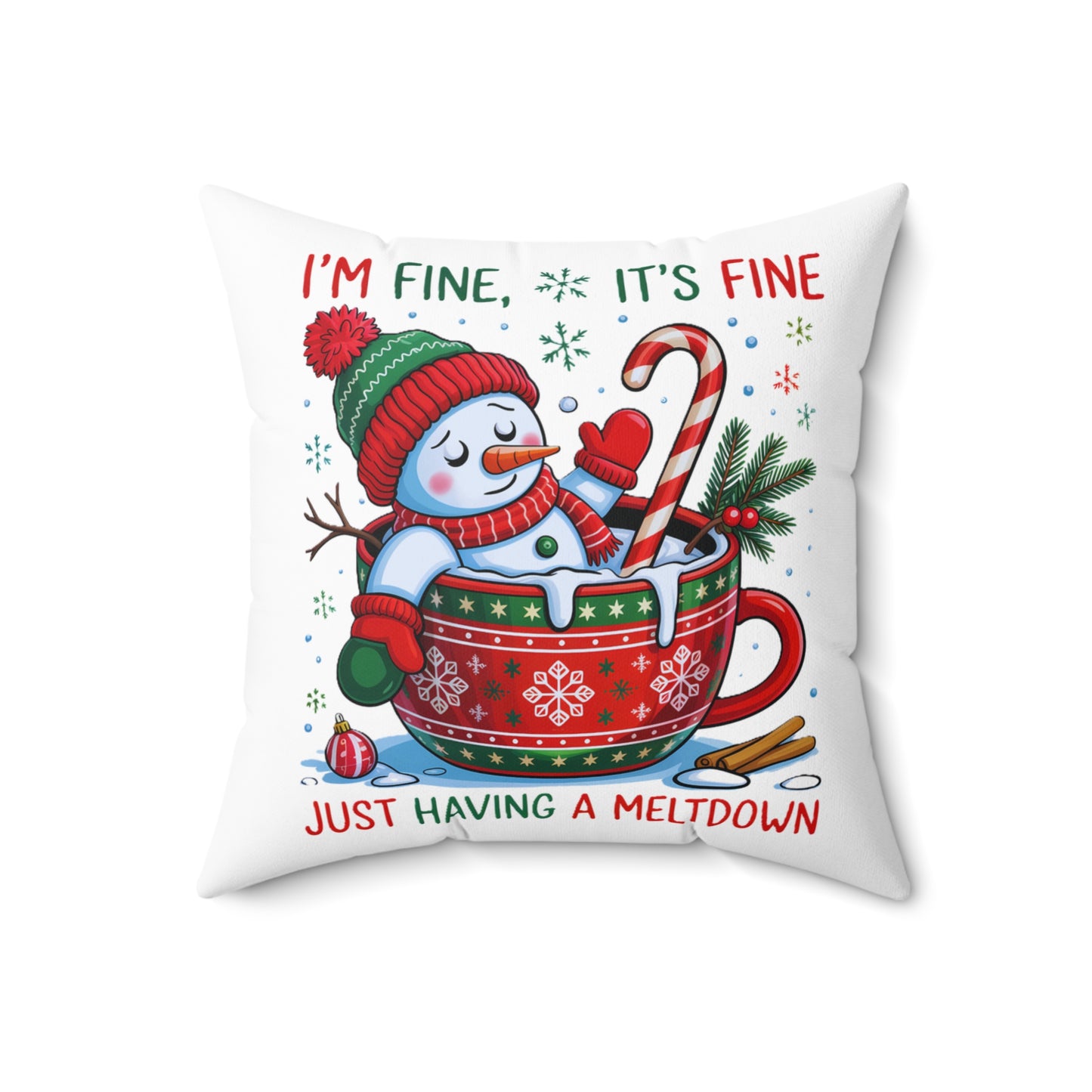 Square Pillow Cozy Winter Vibes