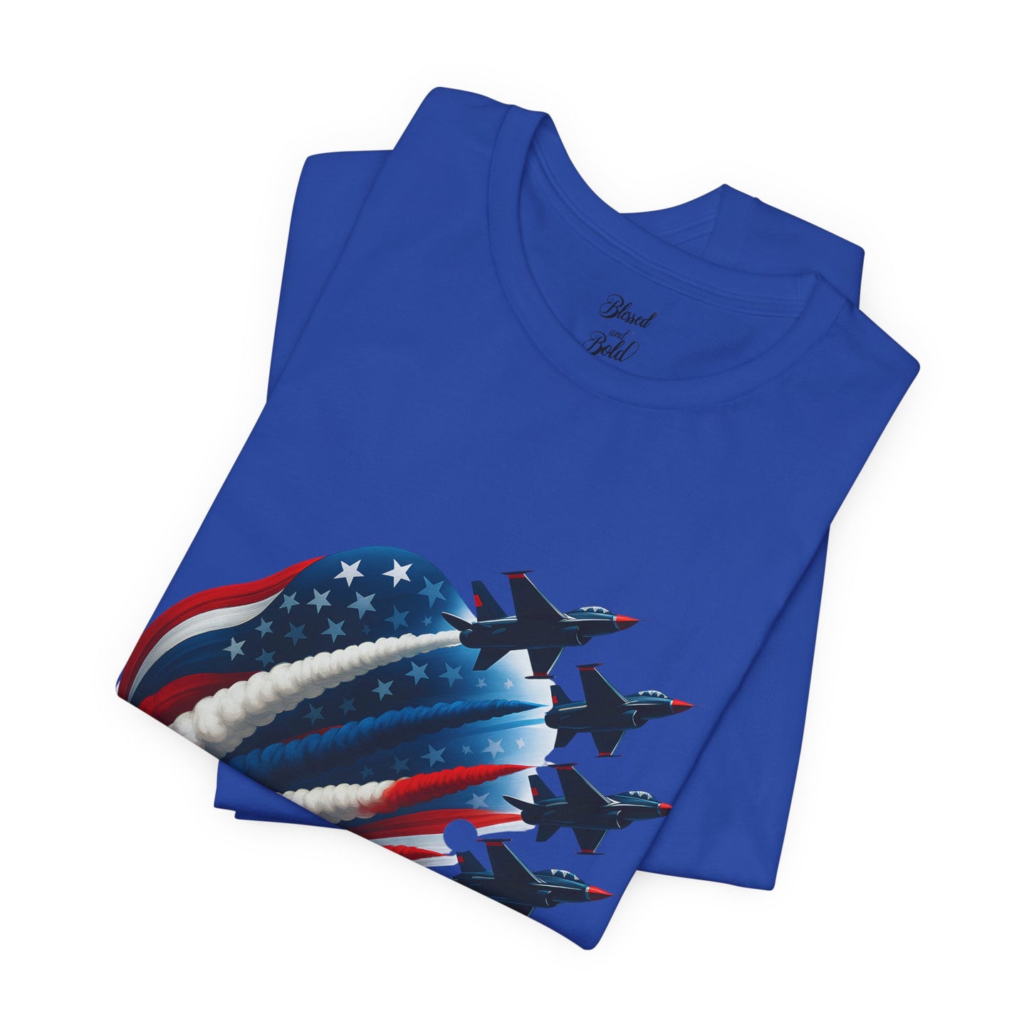 Short Sleeve Tee Wings of Freedom Airplane USA Patriotic Shirt