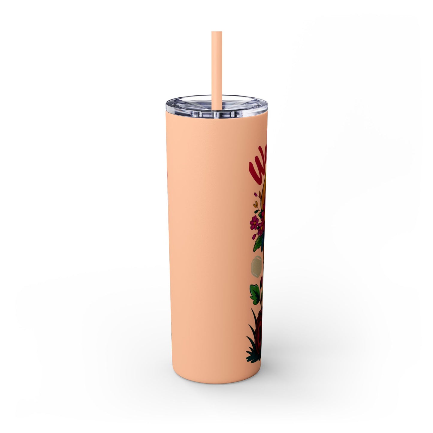 Tumbler Spring Vibes Skinny Tumbler 20oz with Straw