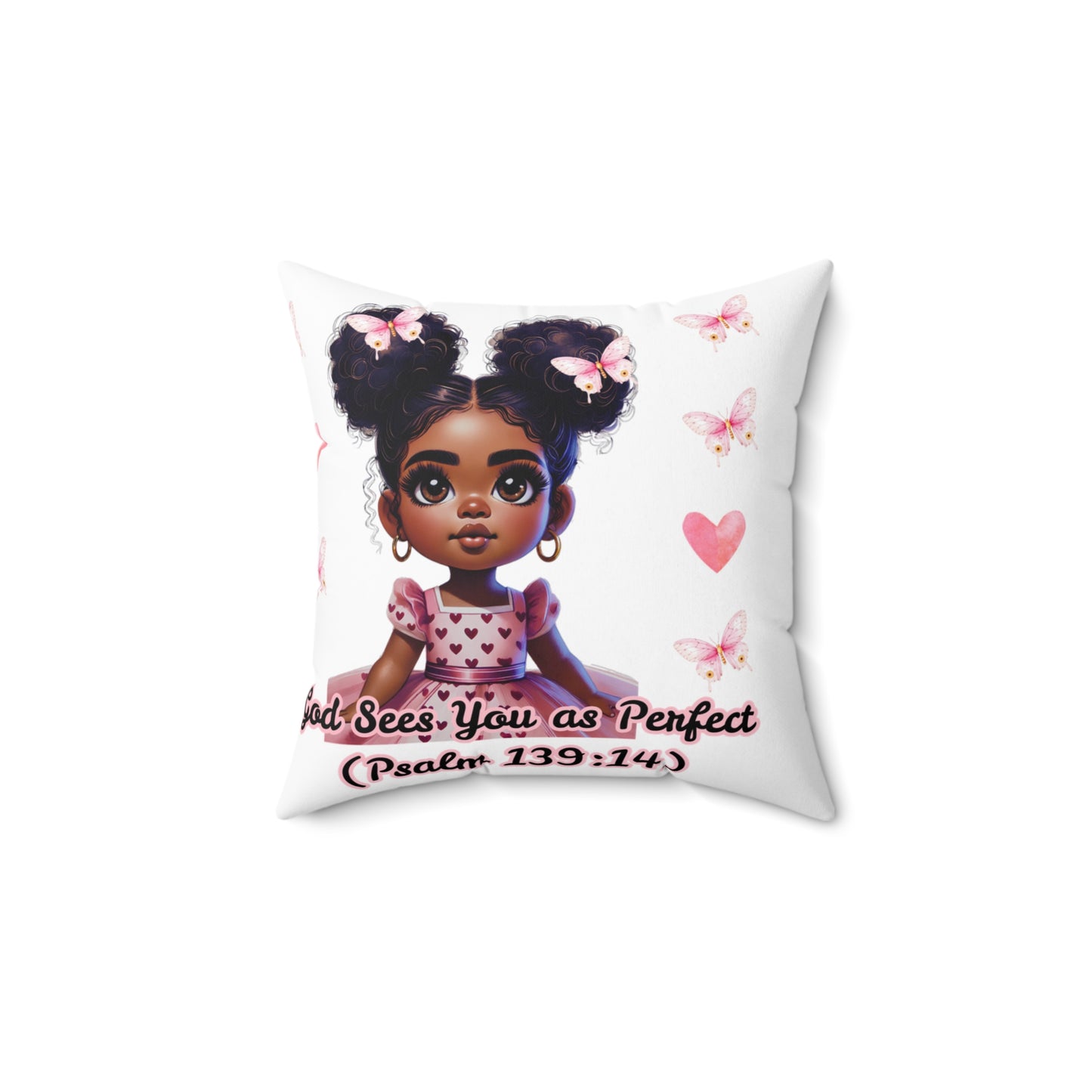 God Sees You As Perfect Square Pillow Psalm 139: 14
