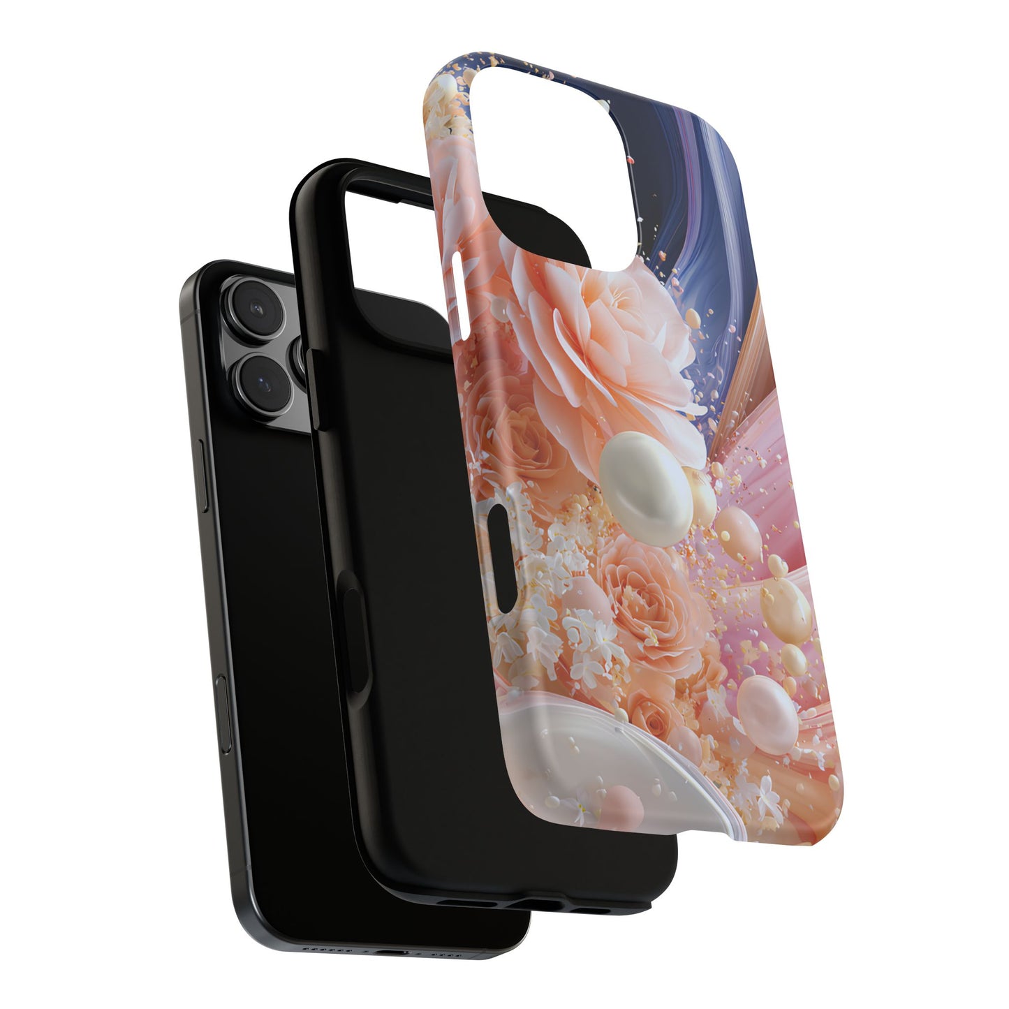 Phone Cases - Peach Pearl Elegance