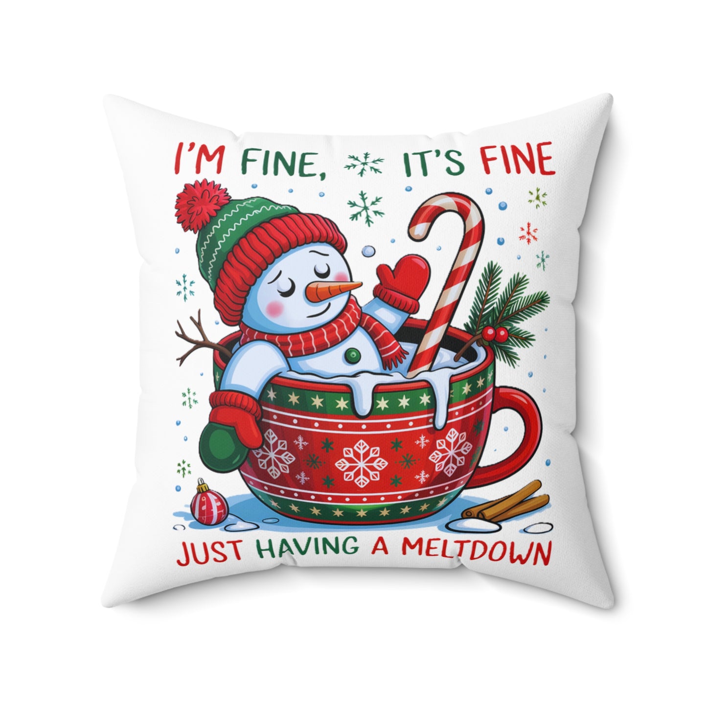 Square Pillow Cozy Winter Vibes