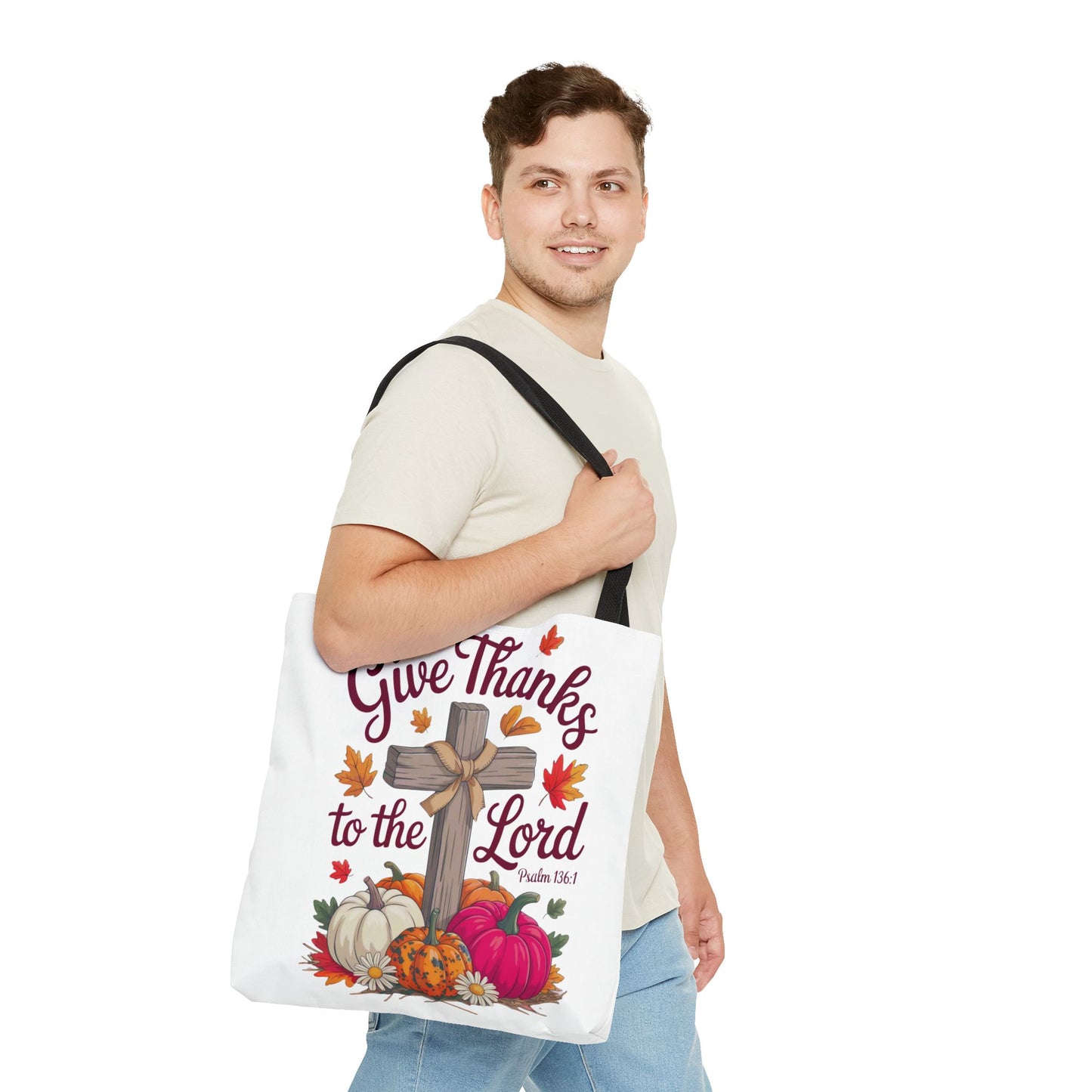Psalm 136:1 Tote Bag