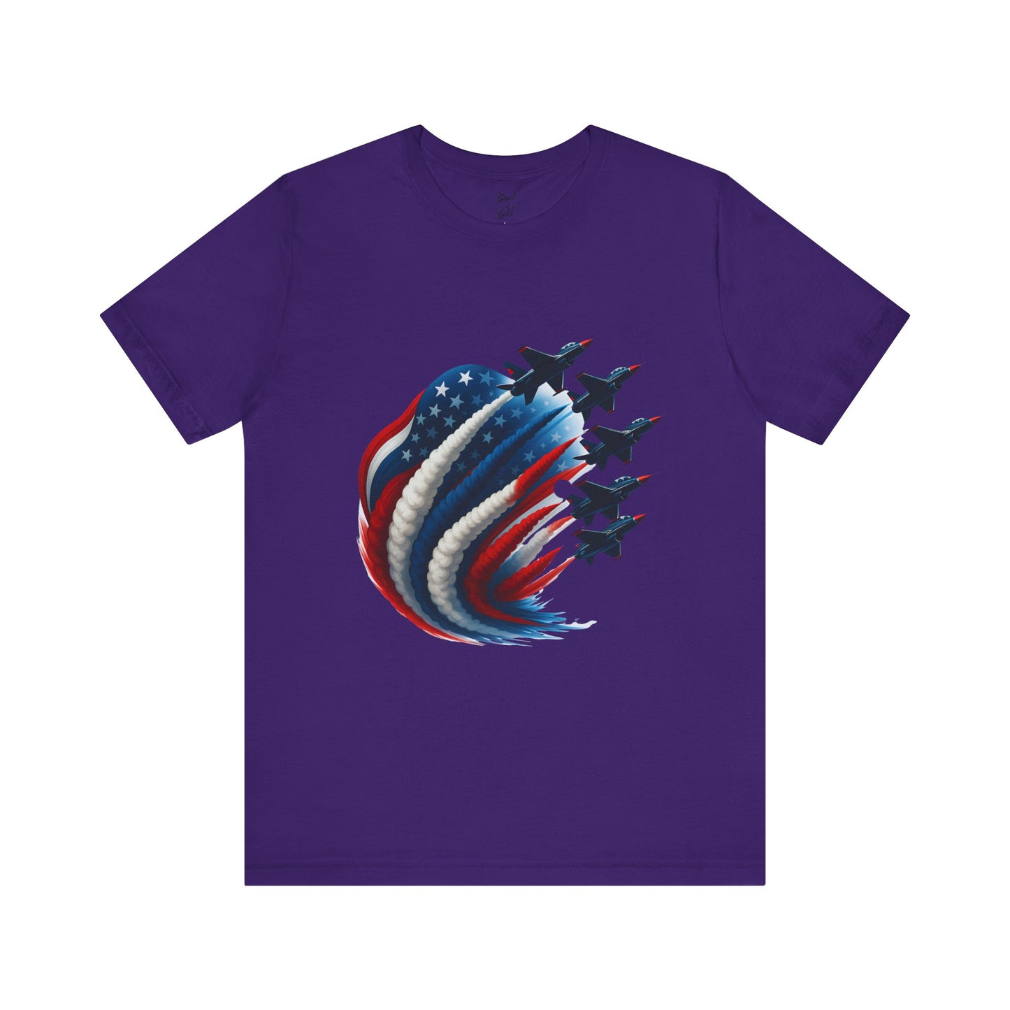 Short Sleeve Tee Wings of Freedom Airplane USA Patriotic Shirt