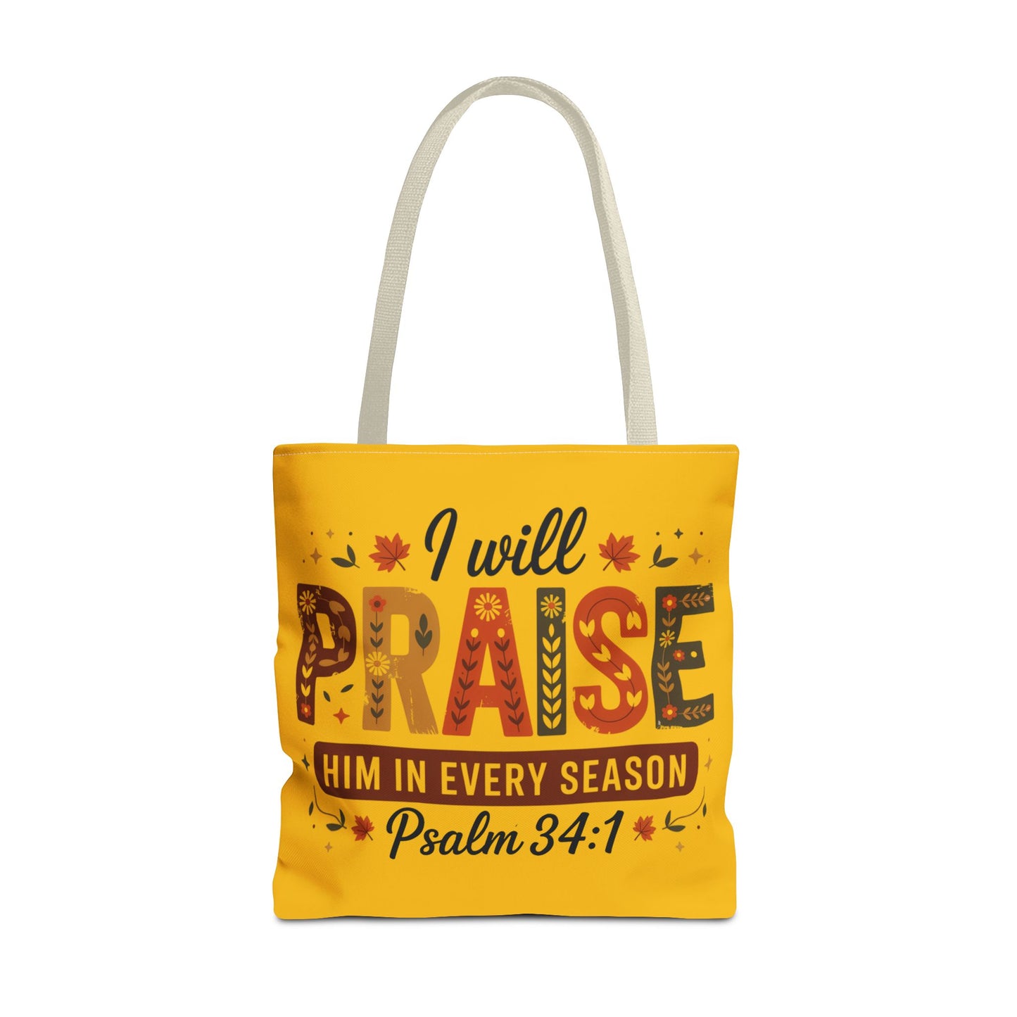 Tote Bag - Autumn Praise Collection - Psalm 34:1