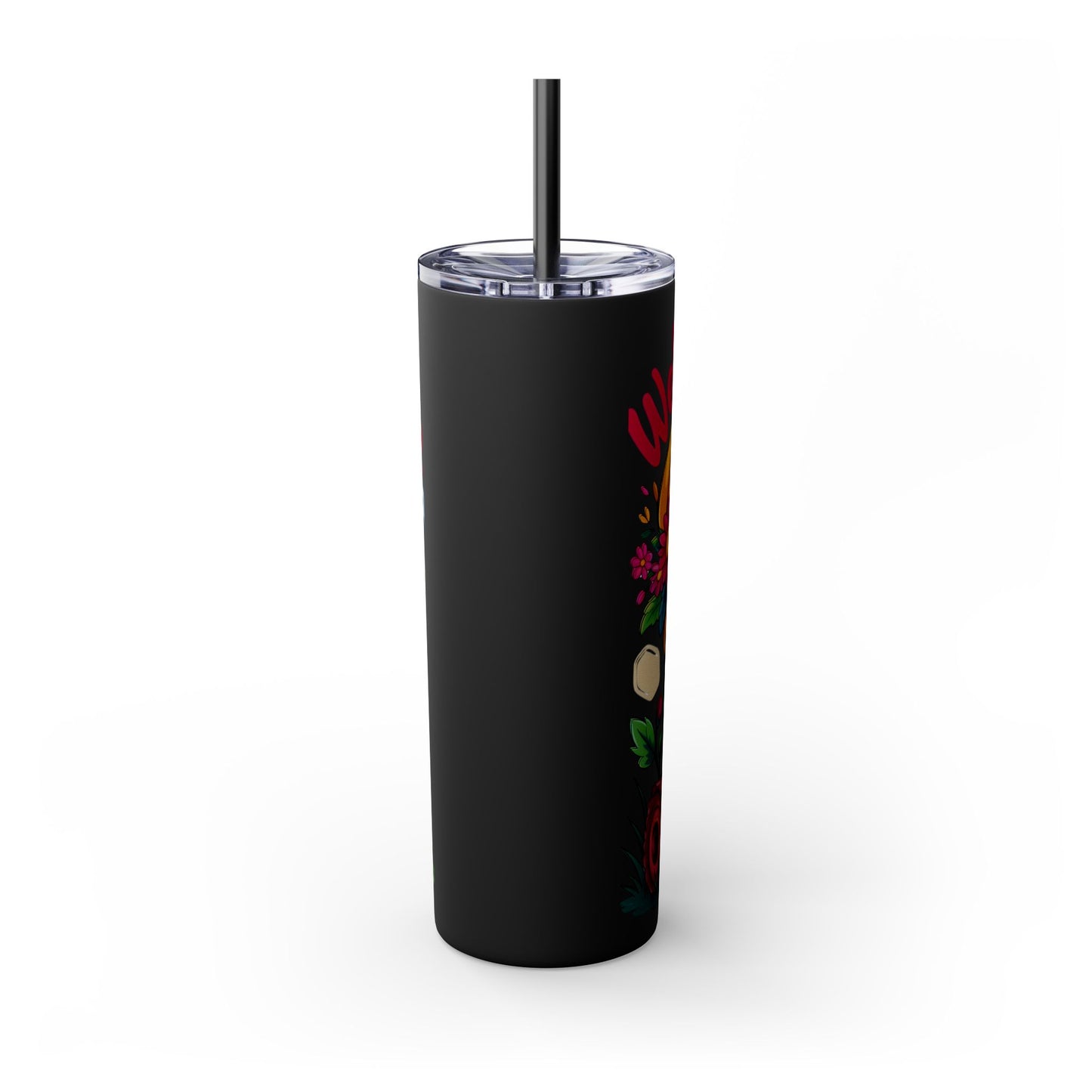 Tumbler Spring Vibes Skinny Tumbler 20oz with Straw