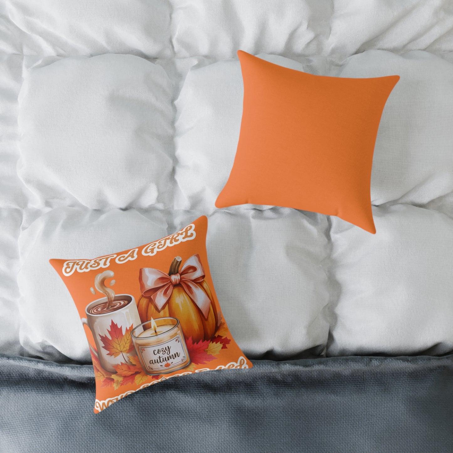 Square Pillow - Just a Girl Who Loves Fall