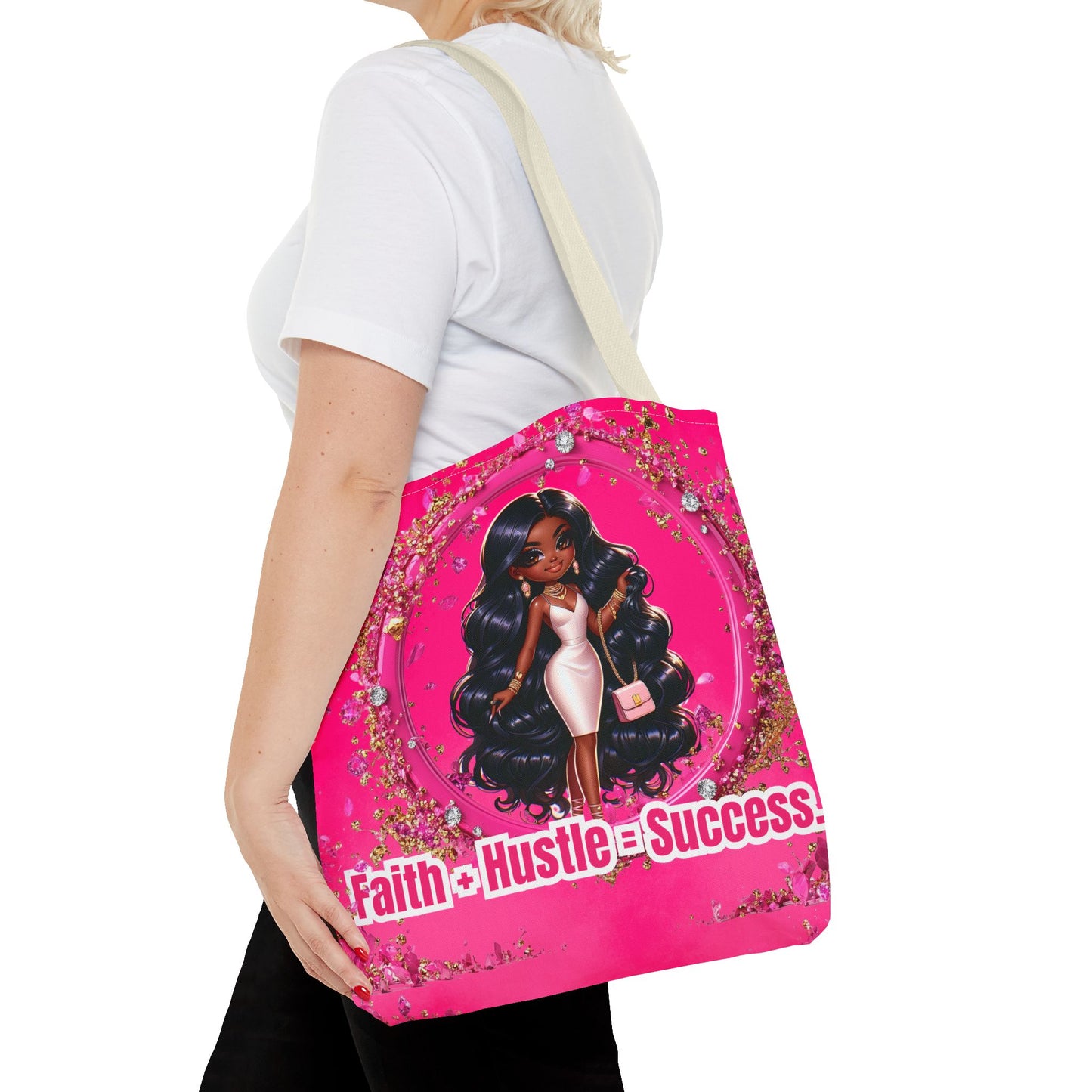Faith Hustle Tote Bag - Inspirational Motivational Design