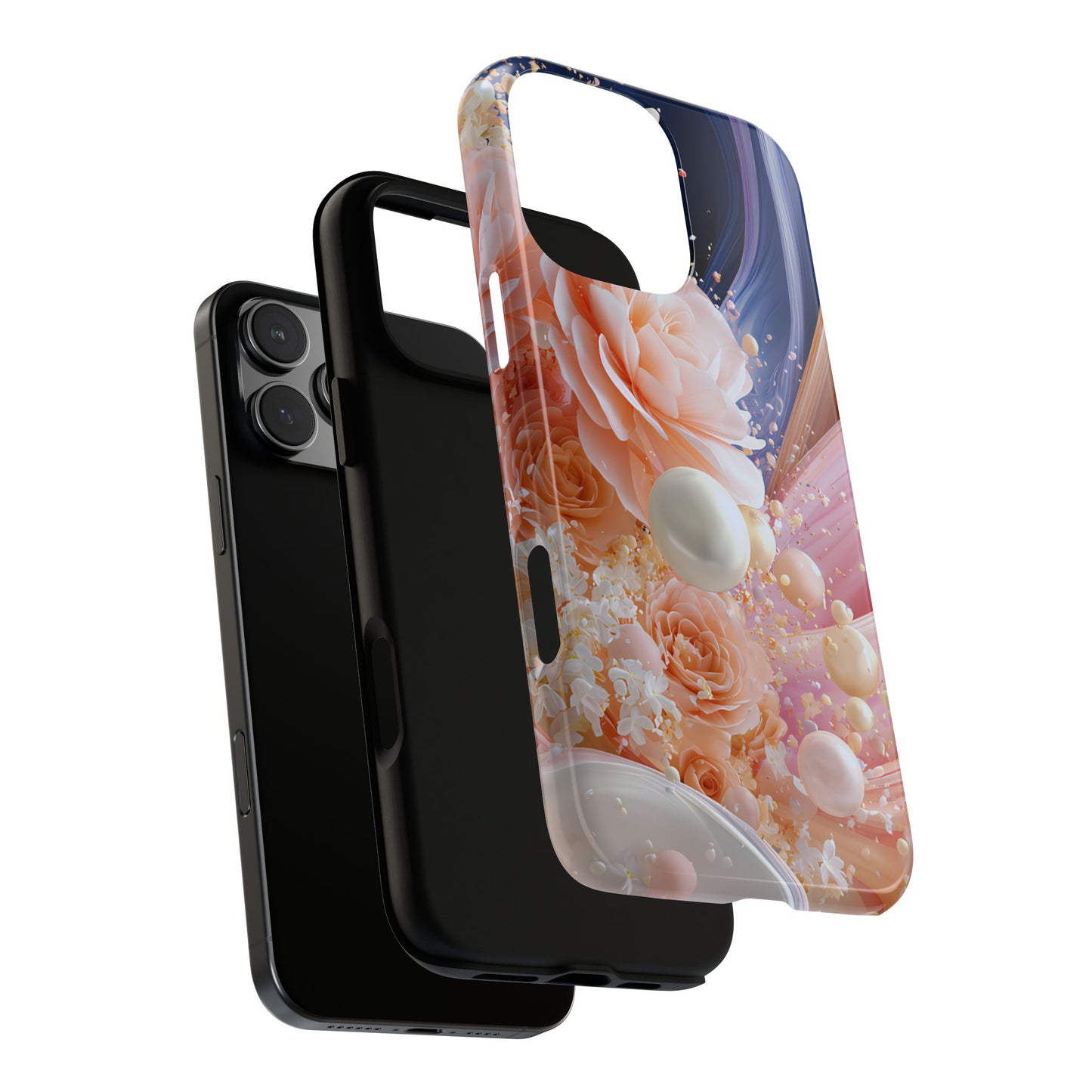 Phone Cases - Peach Pearl Elegance